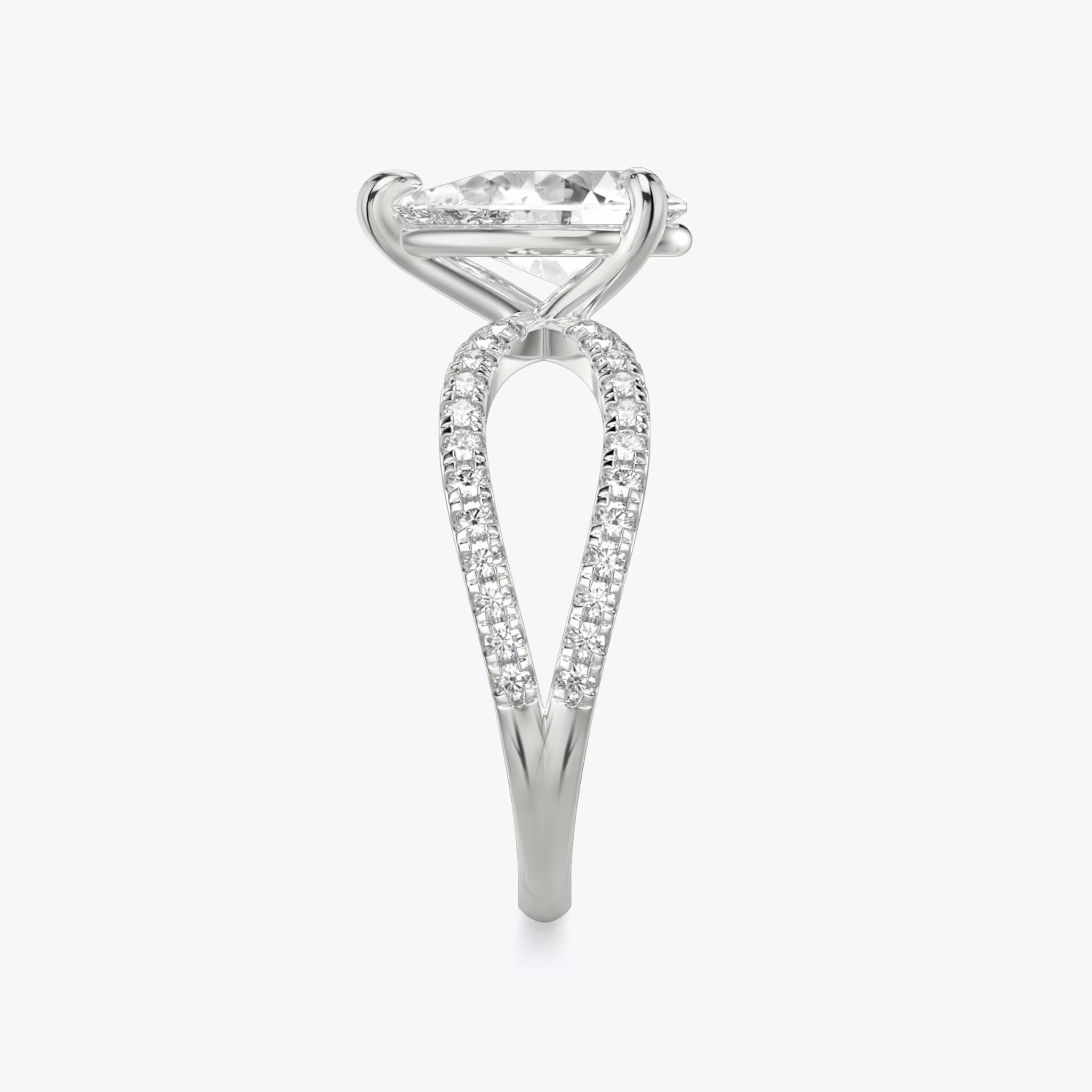 The Duet | Pear | 18k | White Gold | bandAccent: Double pavé | diamondOrientation: vertical | caratWeight: other
