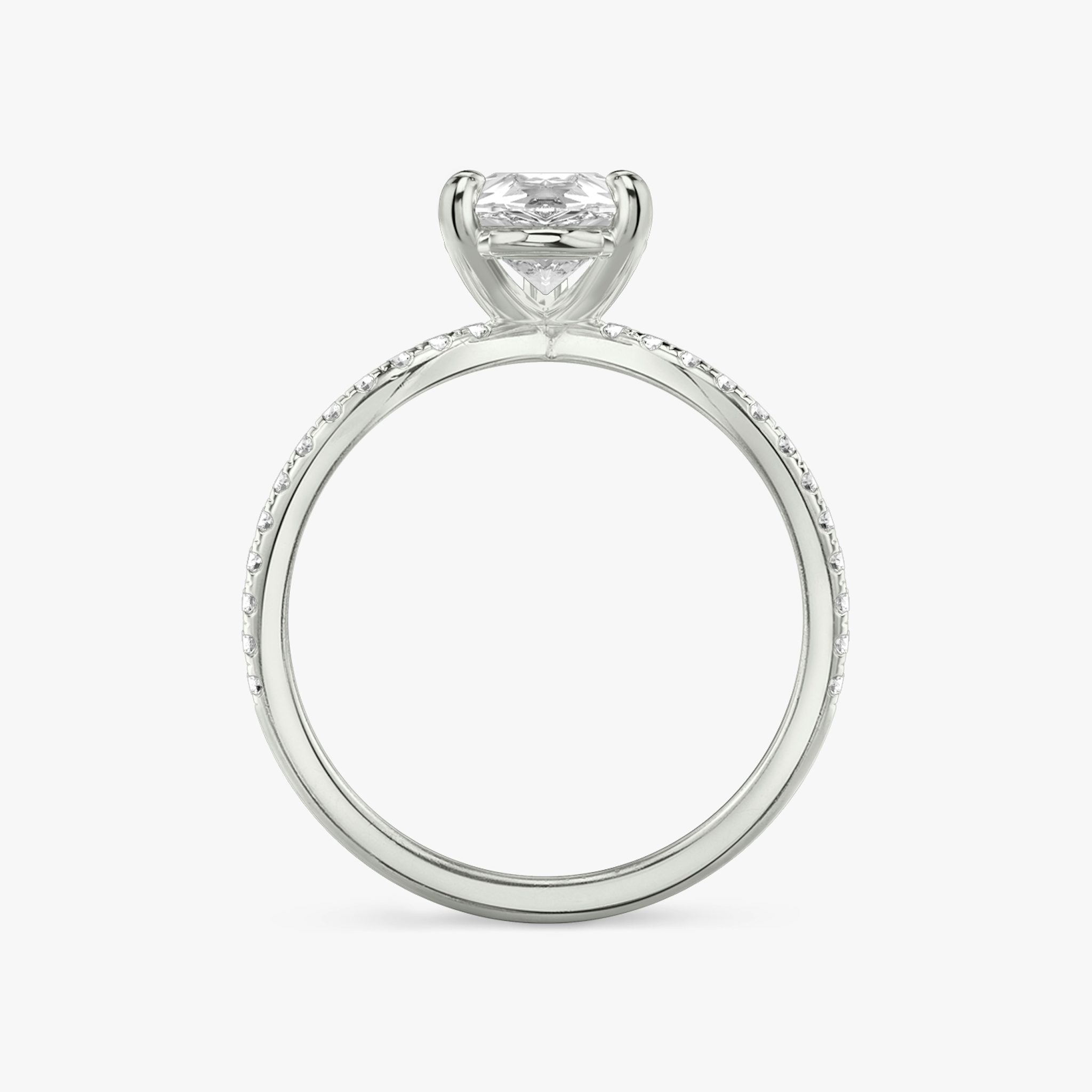 The Duet | Pear | 18k | White Gold | bandAccent: Double pavé | diamondOrientation: vertical | caratWeight: other