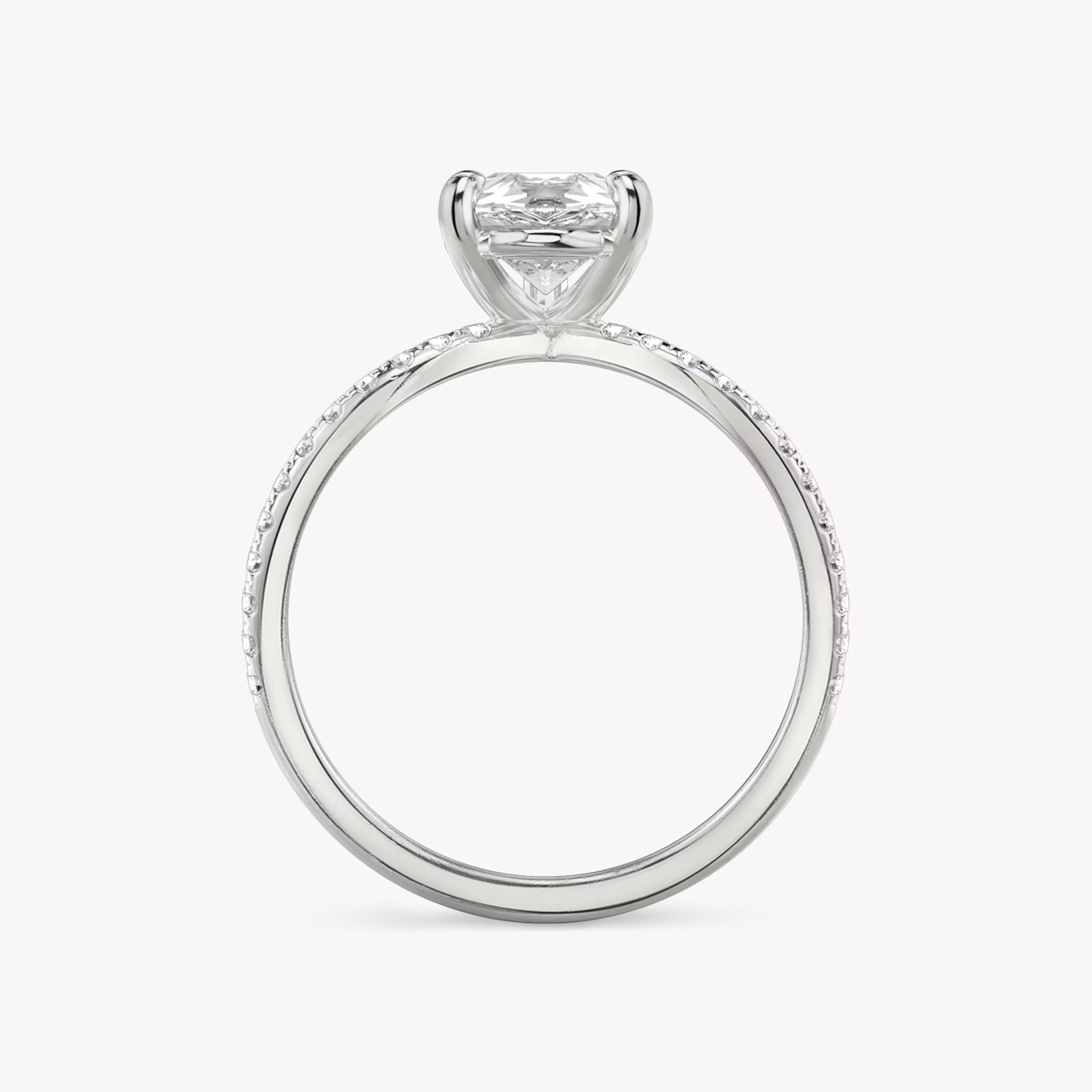 The Duet | Pear | Platinum | bandAccent: Double pavé | diamondOrientation: vertical | caratWeight: other