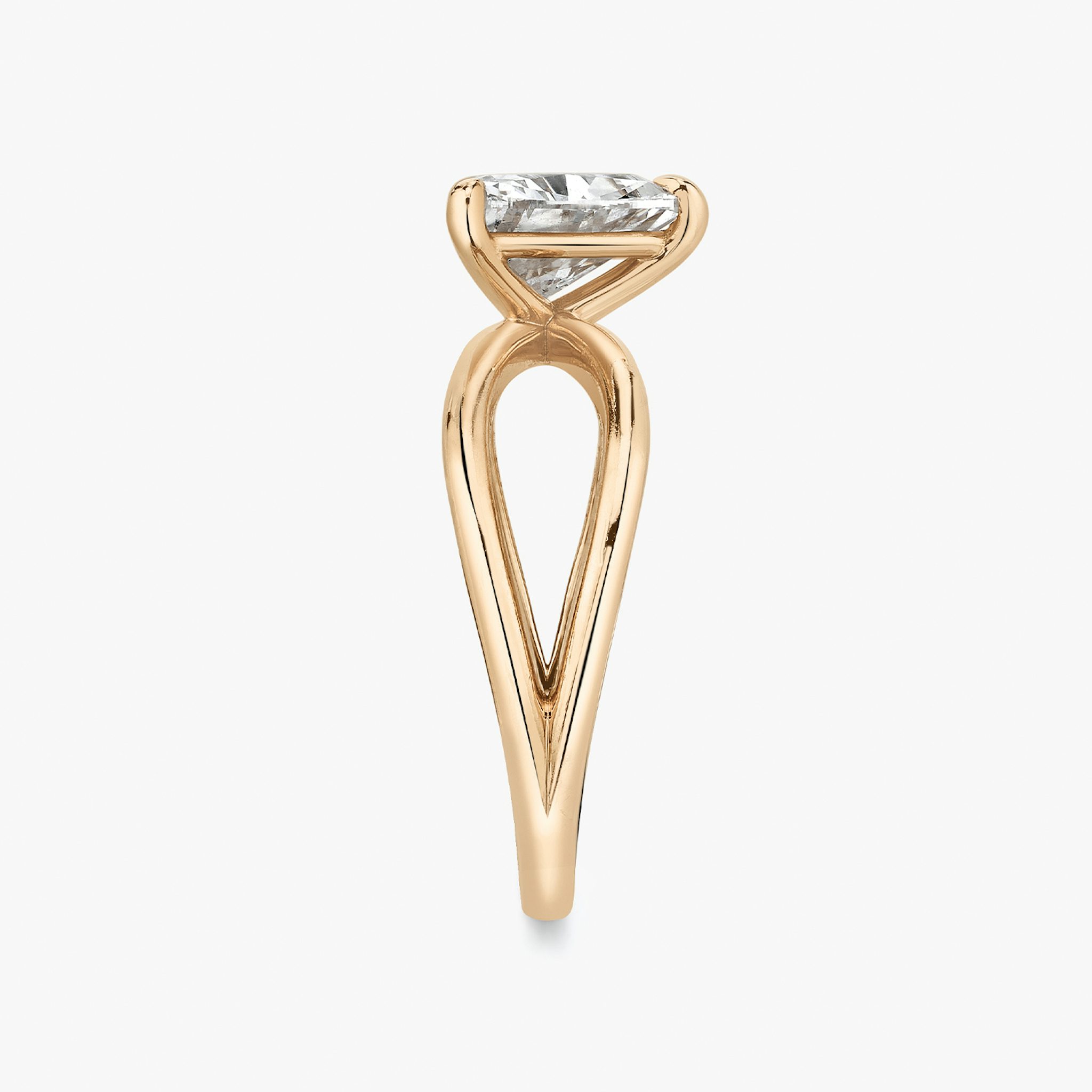 The Duet | Trillion | 14k | Rose Gold | bandAccent: Plain | diamondOrientation: vertical | caratWeight: other