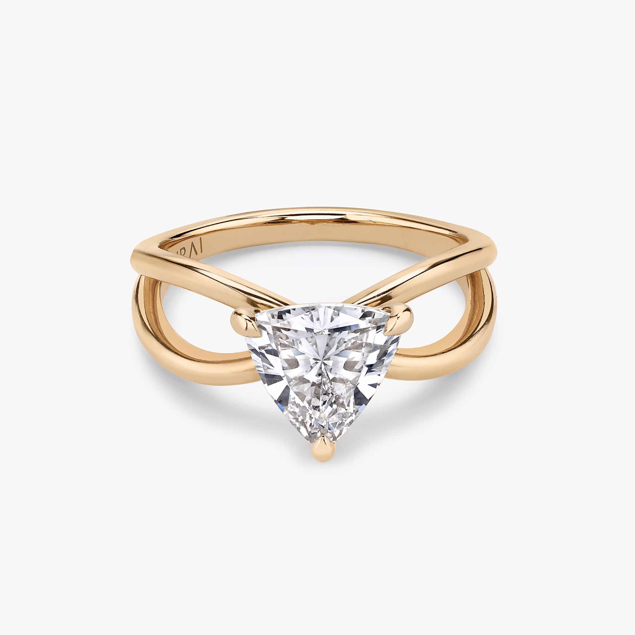 The Duet | Trillion | 14k | Rose Gold | bandAccent: Plain | diamondOrientation: vertical | caratWeight: other