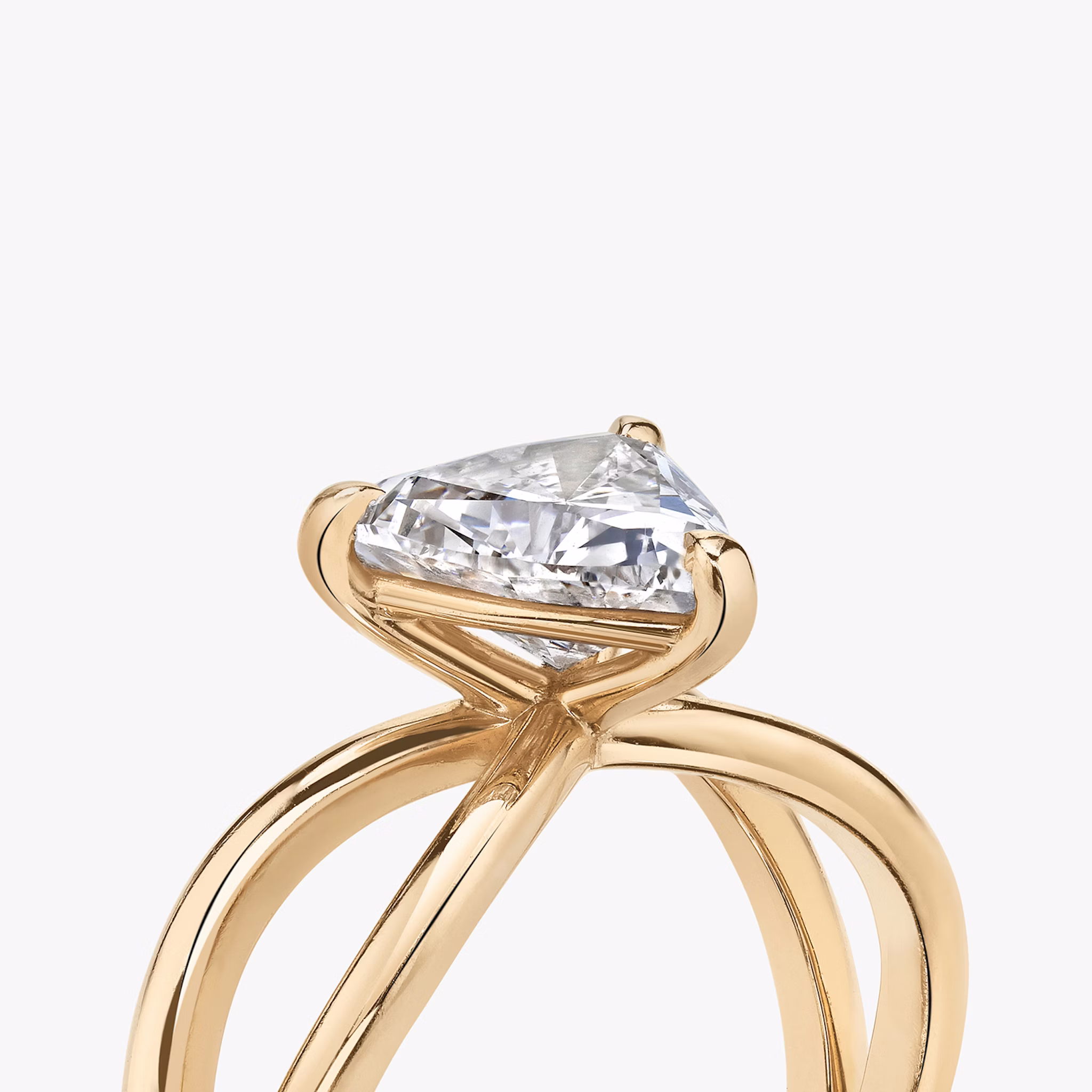 The Duet | Trillion | 14k | Rose Gold | bandAccent: Plain | diamondOrientation: vertical | caratWeight: other