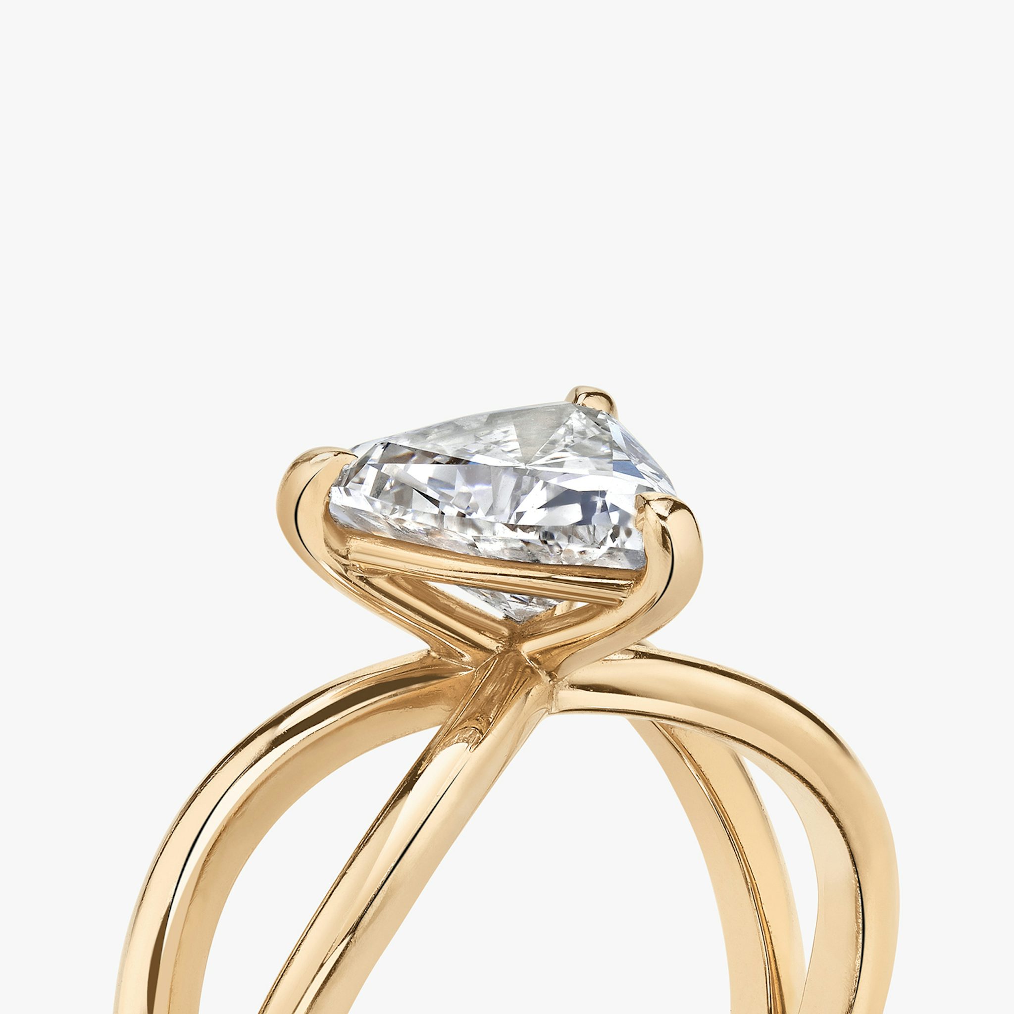 The Duet | Trillion | 14k | Rose Gold | bandAccent: Plain | diamondOrientation: vertical | caratWeight: other