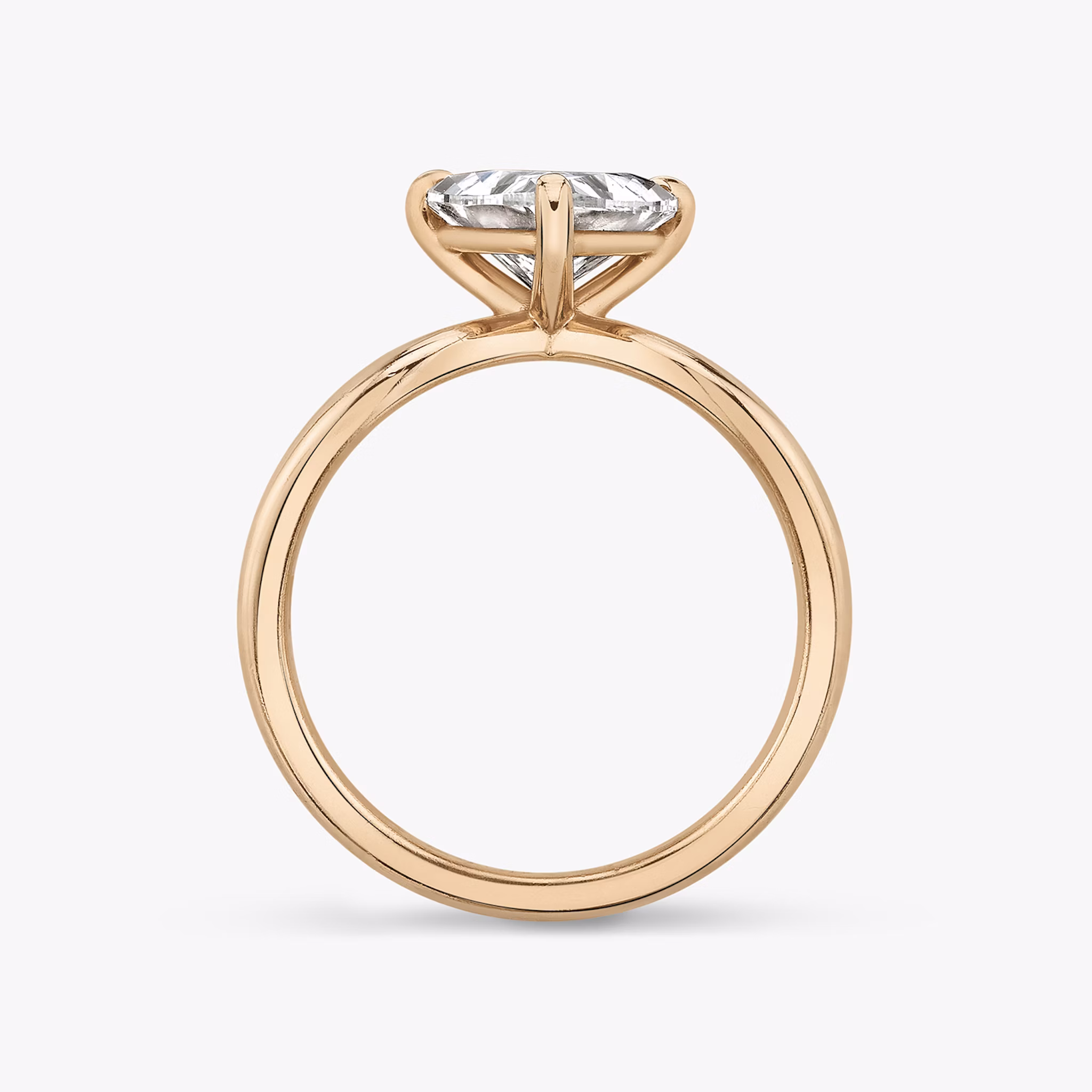 The Duet | Trillion | 14k | Rose Gold | bandAccent: Plain | diamondOrientation: vertical | caratWeight: other