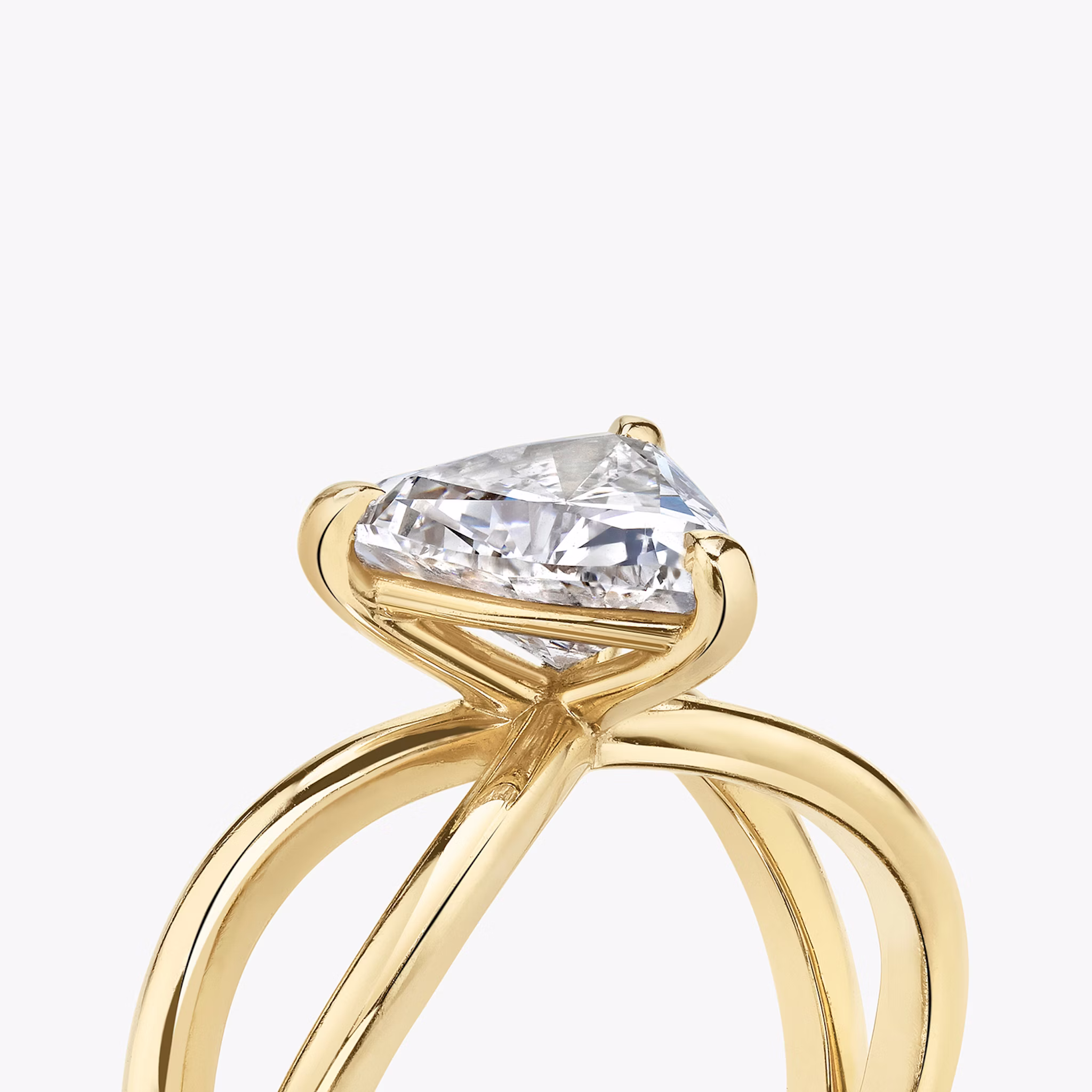 The Duet | Trillion | 18k | Yellow Gold | bandAccent: Plain | diamondOrientation: vertical | caratWeight: other