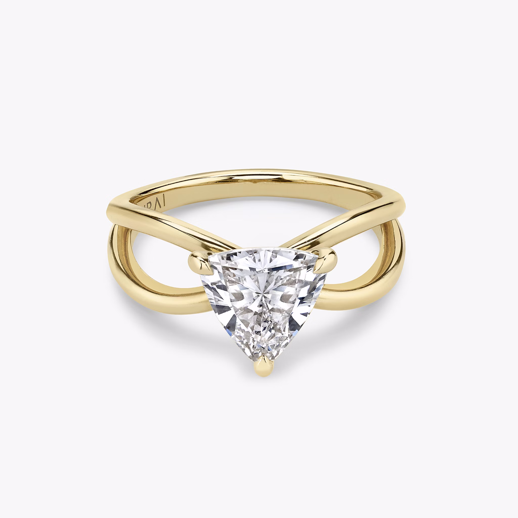 The Duet | Trillion | 18k | Yellow Gold | bandAccent: Plain | diamondOrientation: vertical | caratWeight: other