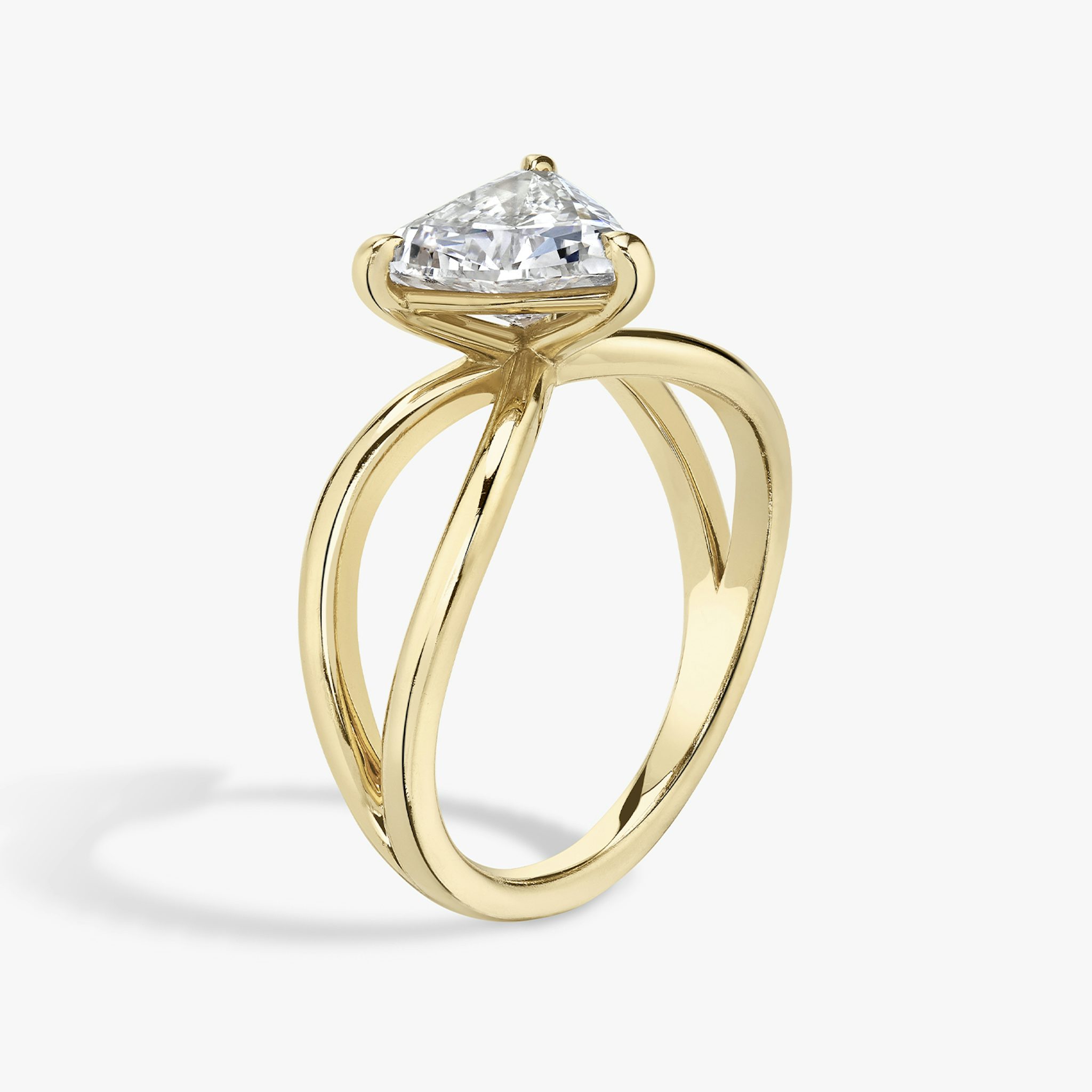 The Duet | Trillion | 18k | Yellow Gold | bandAccent: Plain | diamondOrientation: vertical | caratWeight: other