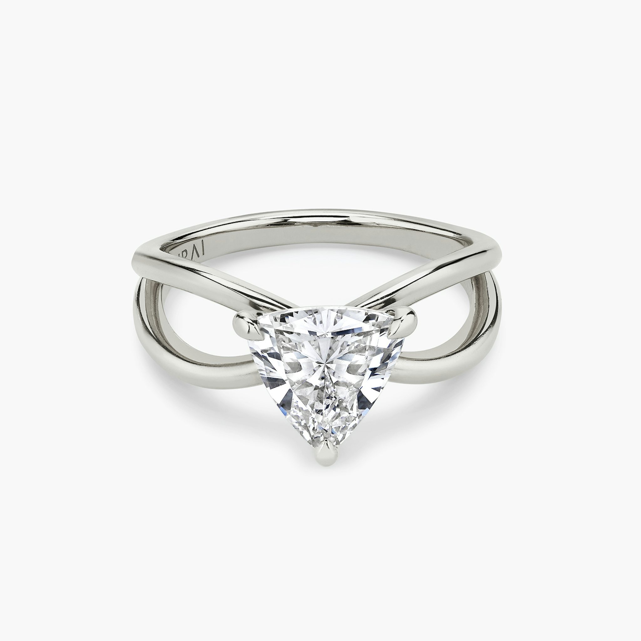 The Duet | Trillion | 18k | White Gold | bandAccent: Plain | diamondOrientation: vertical | caratWeight: other