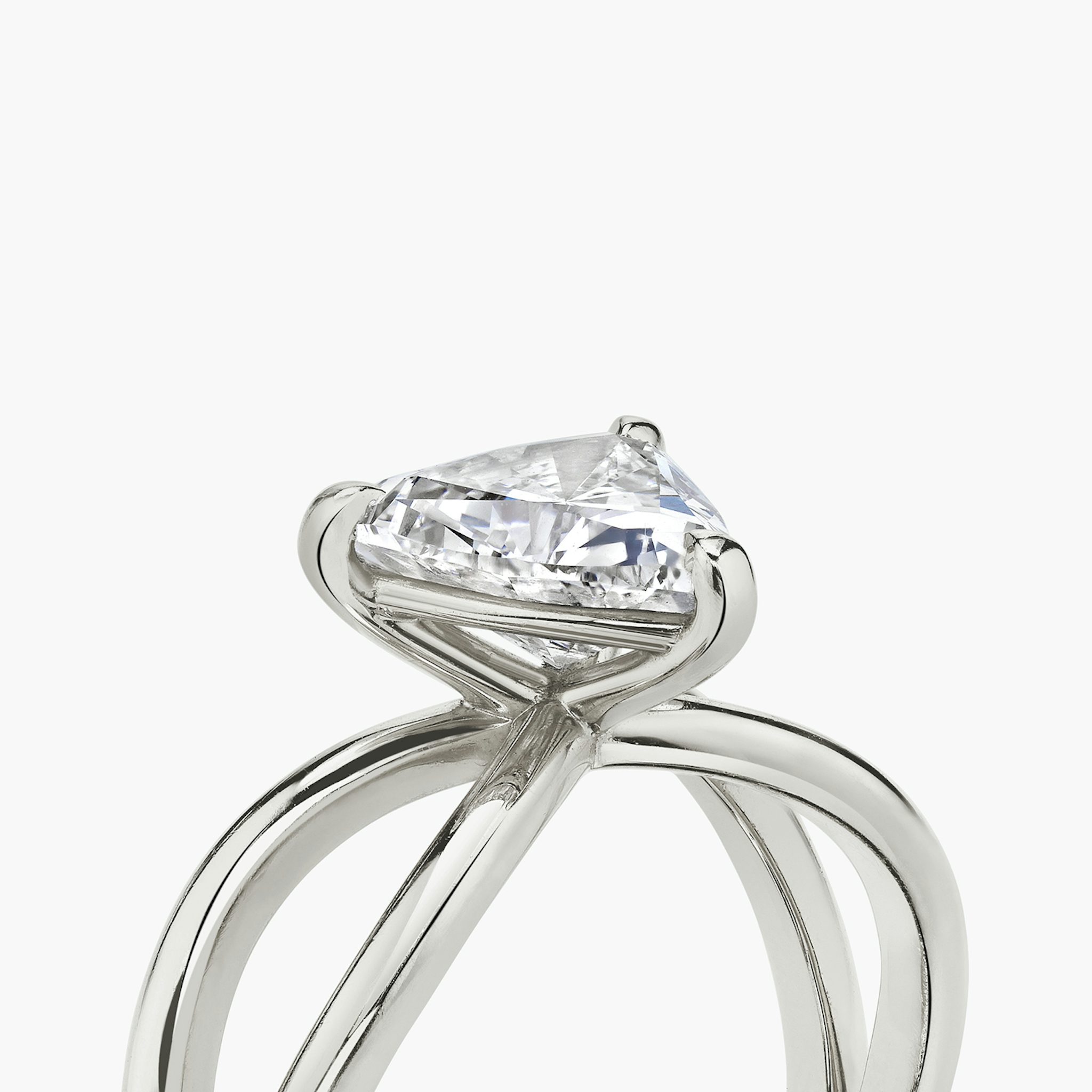 The Duet | Trillion | 18k | White Gold | bandAccent: Plain | diamondOrientation: vertical | caratWeight: other