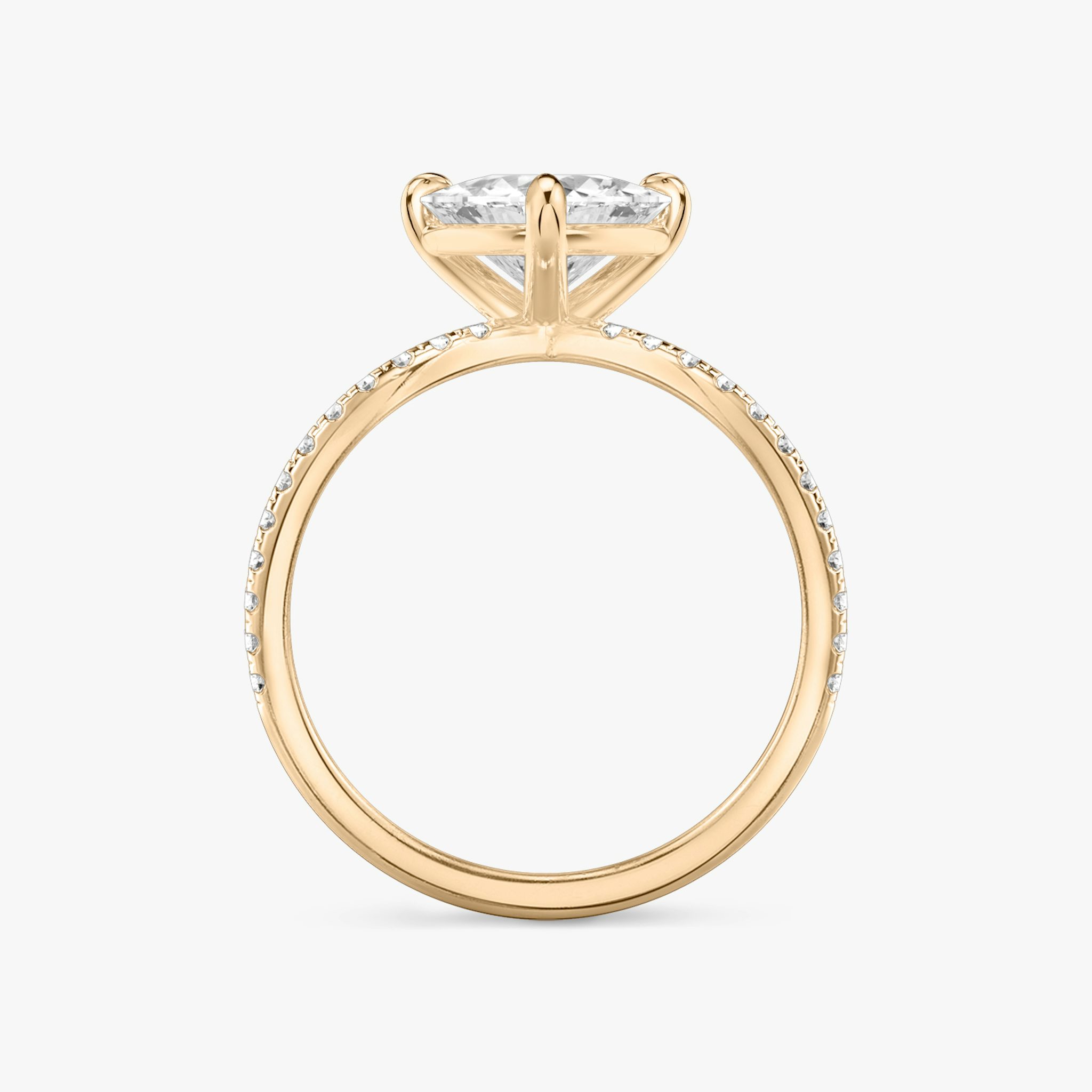 The Duet | Trillion | 14k | Rose Gold | bandAccent: Double pavé | diamondOrientation: vertical | caratWeight: other