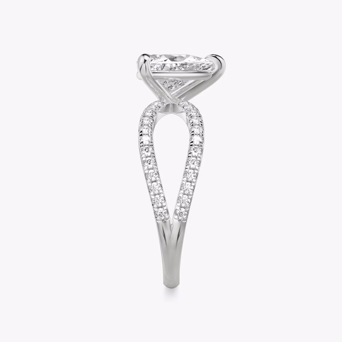 The Duet | Trillion | Platinum | bandAccent: Double pavé | diamondOrientation: vertical | caratWeight: other