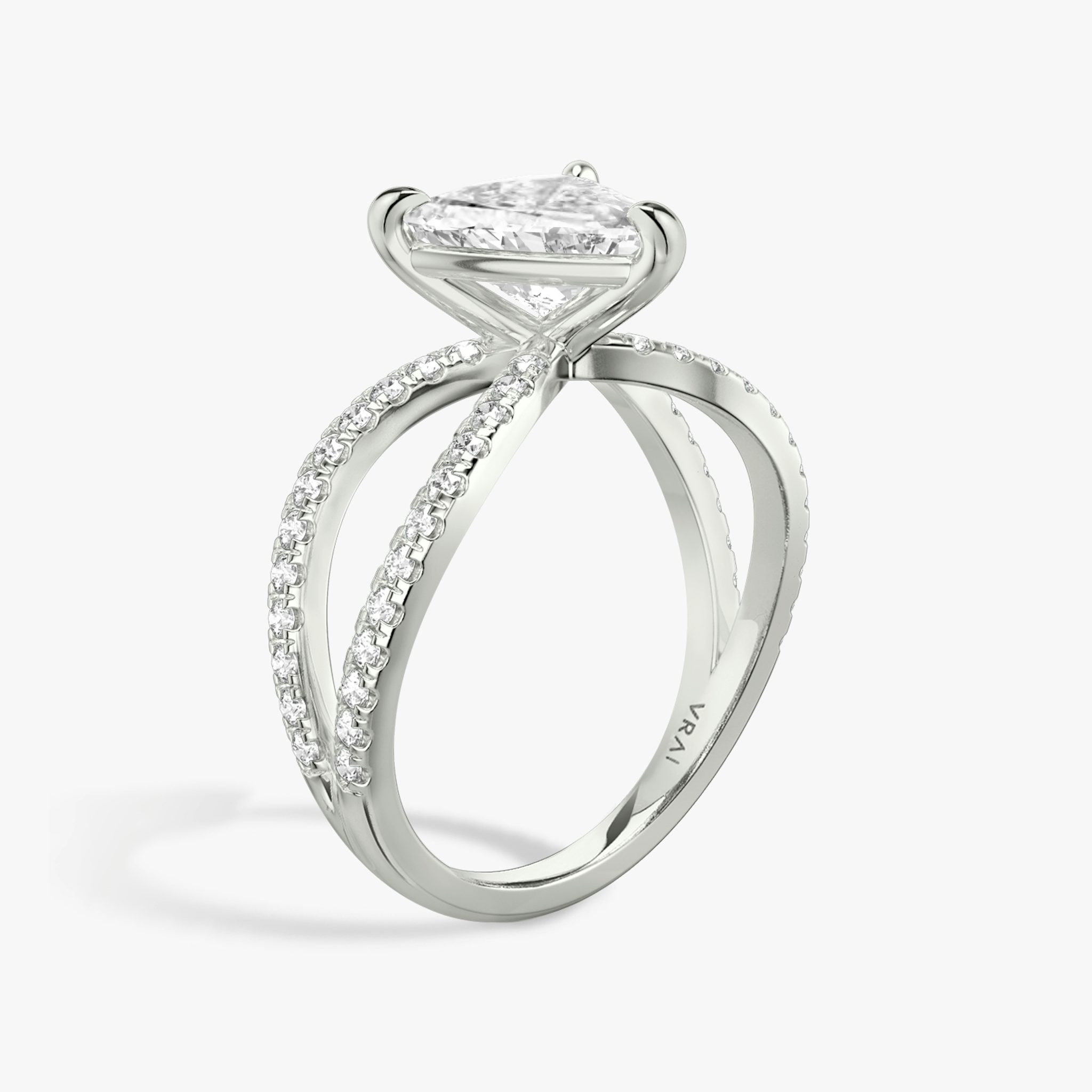 The Duet | Trillion | Platinum | bandAccent: Double pavé | diamondOrientation: vertical | caratWeight: other