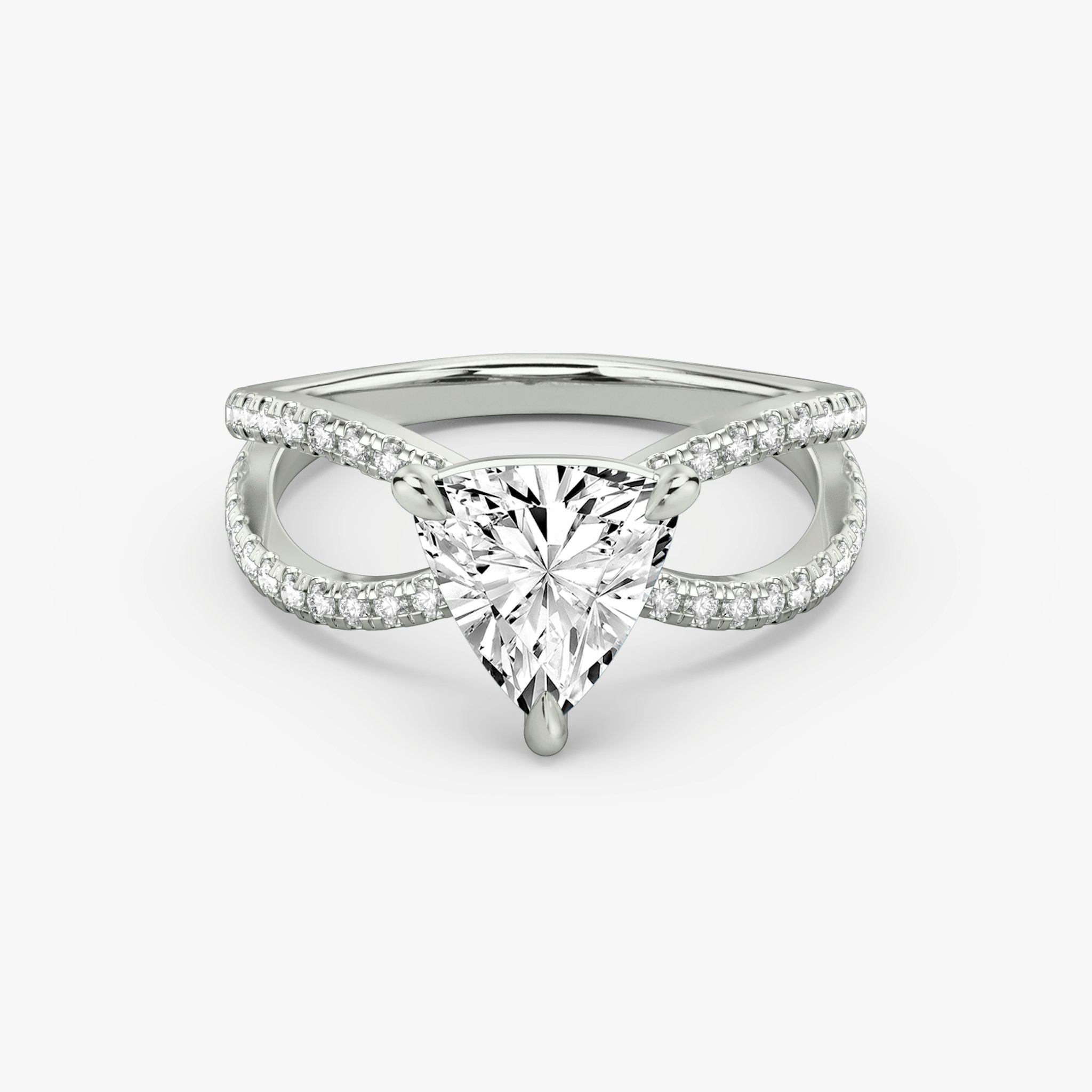 The Duet | Trillion | Platinum | bandAccent: Double pavé | diamondOrientation: vertical | caratWeight: other