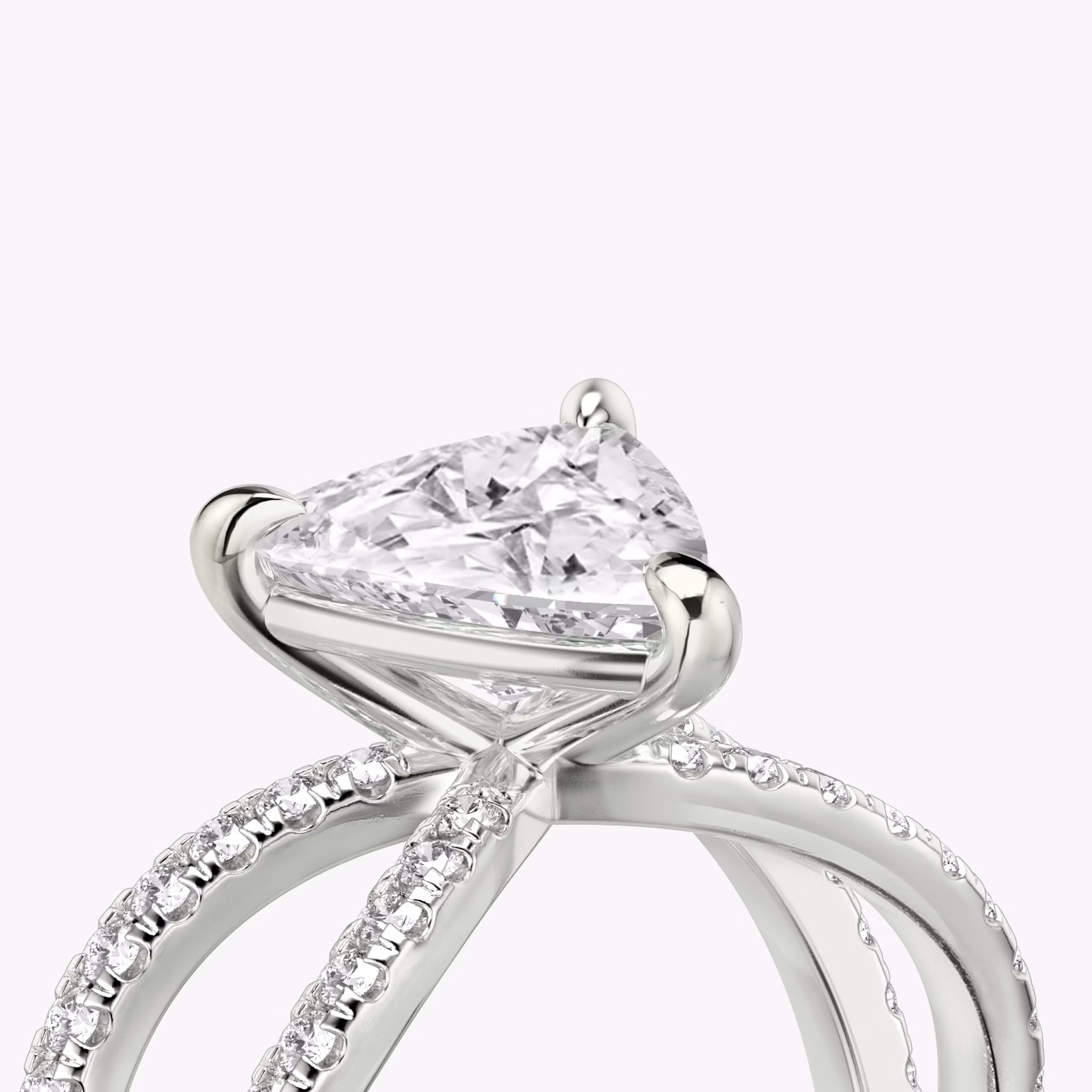 The Duet | Trillion | Platinum | bandAccent: Double pavé | diamondOrientation: vertical | caratWeight: other