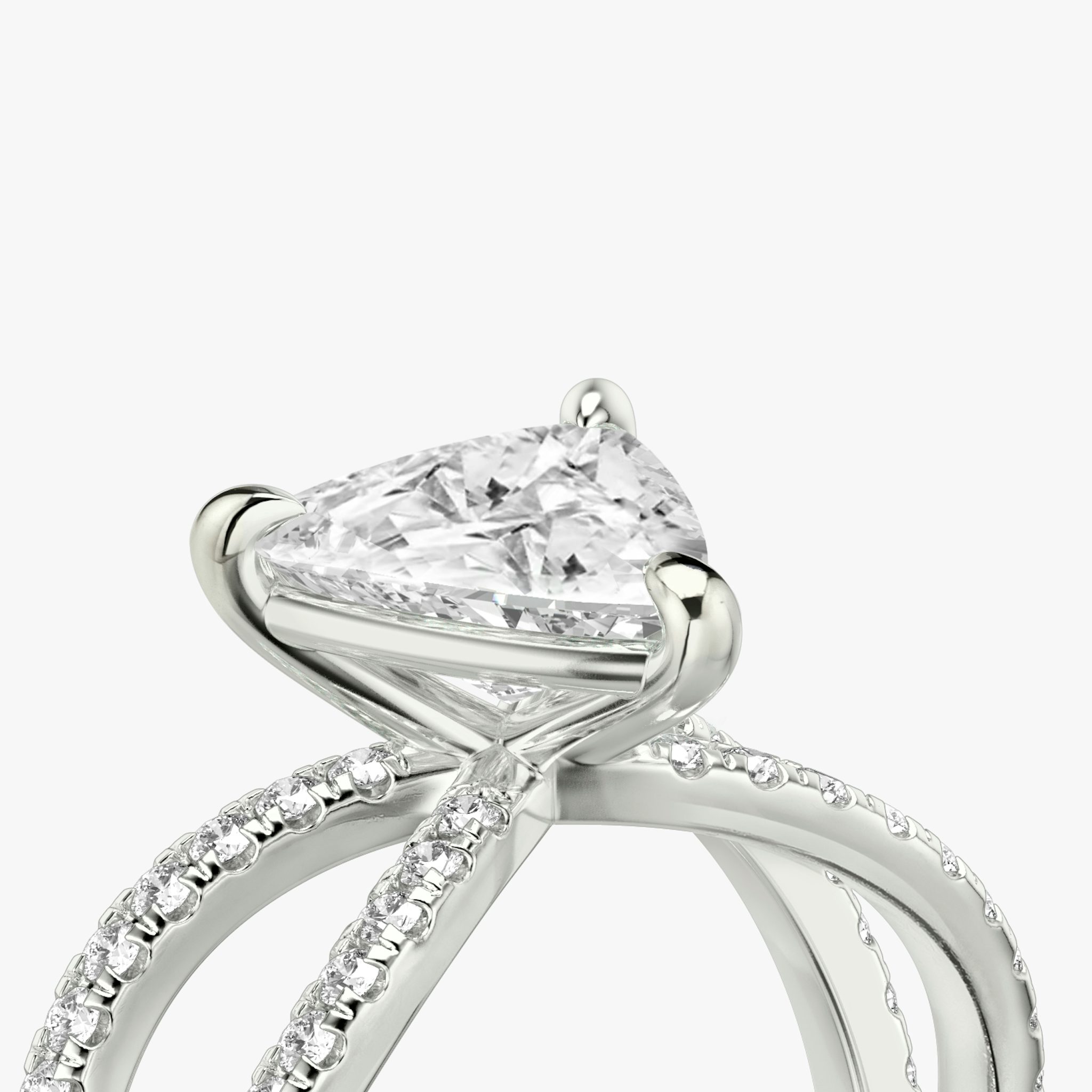 The Duet | Trillion | Platinum | bandAccent: Double pavé | diamondOrientation: vertical | caratWeight: other