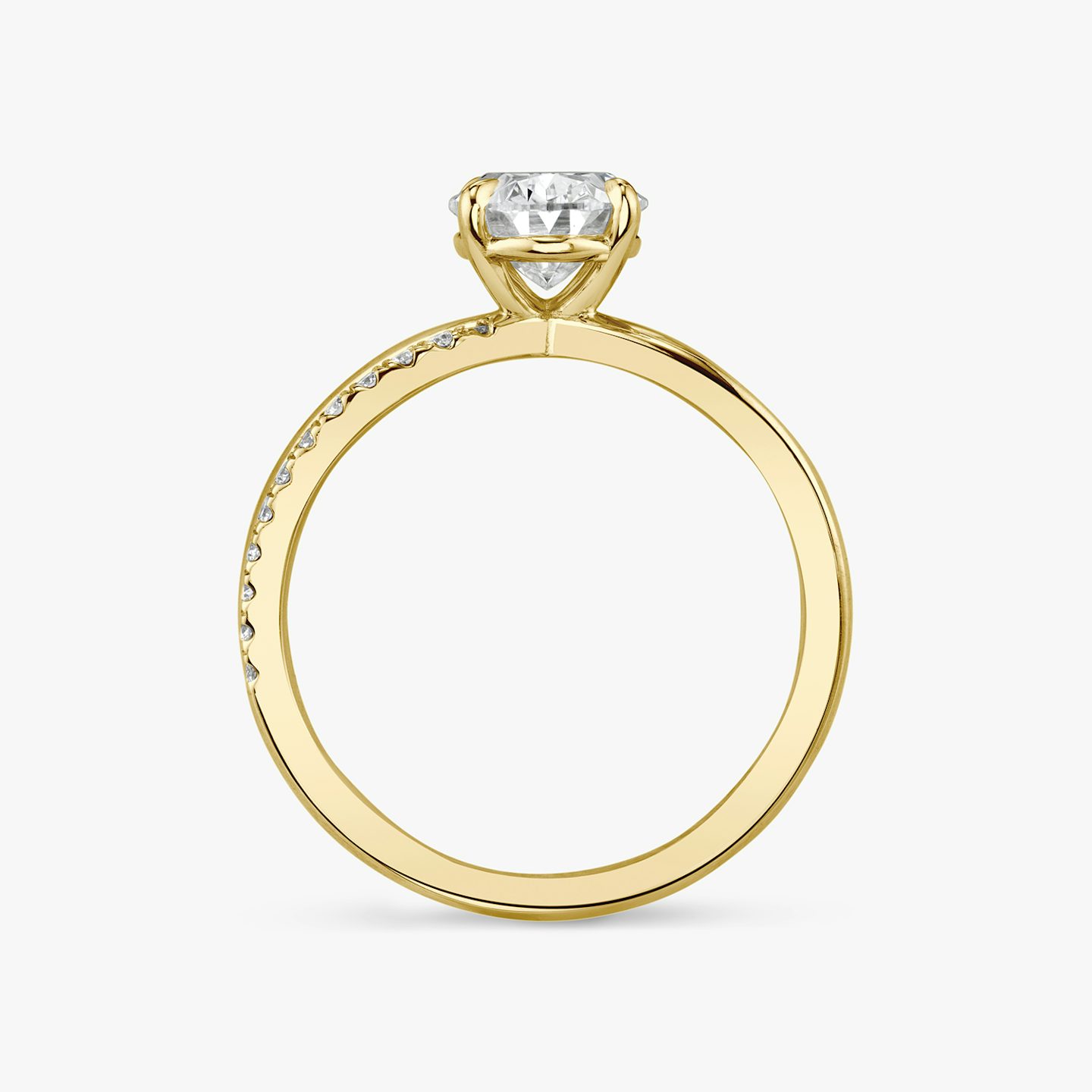 The Duet | Oval | 18k | Yellow Gold | bandAccent: Pavé | diamondOrientation: vertical | caratWeight: other