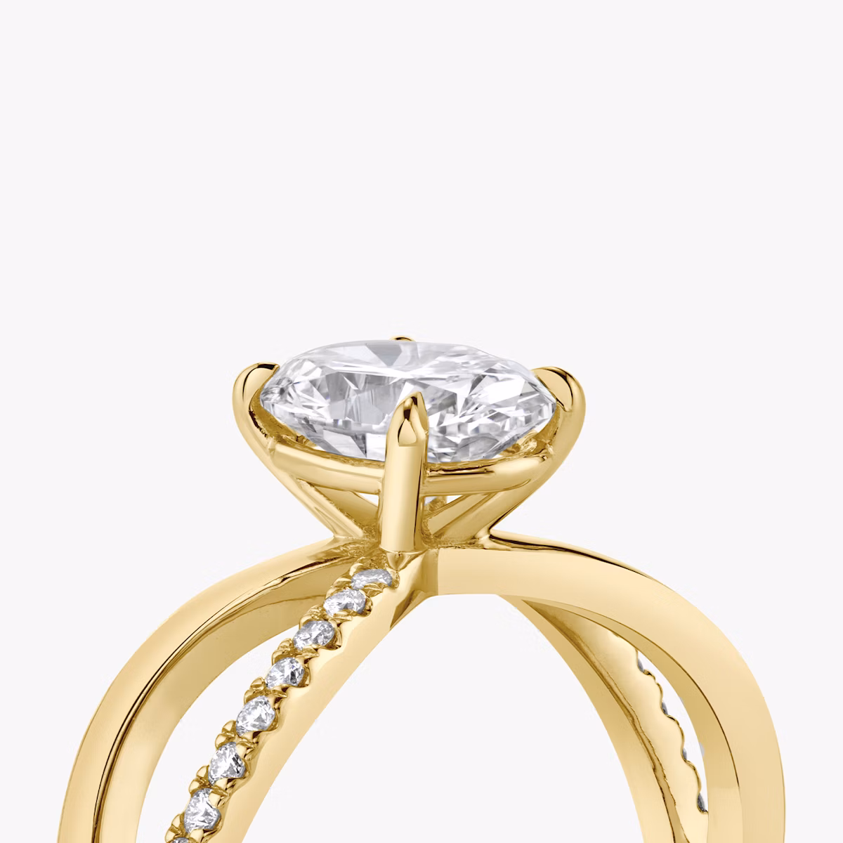 The Duet | Oval | 18k | Yellow Gold | bandAccent: Pavé | diamondOrientation: vertical | caratWeight: other