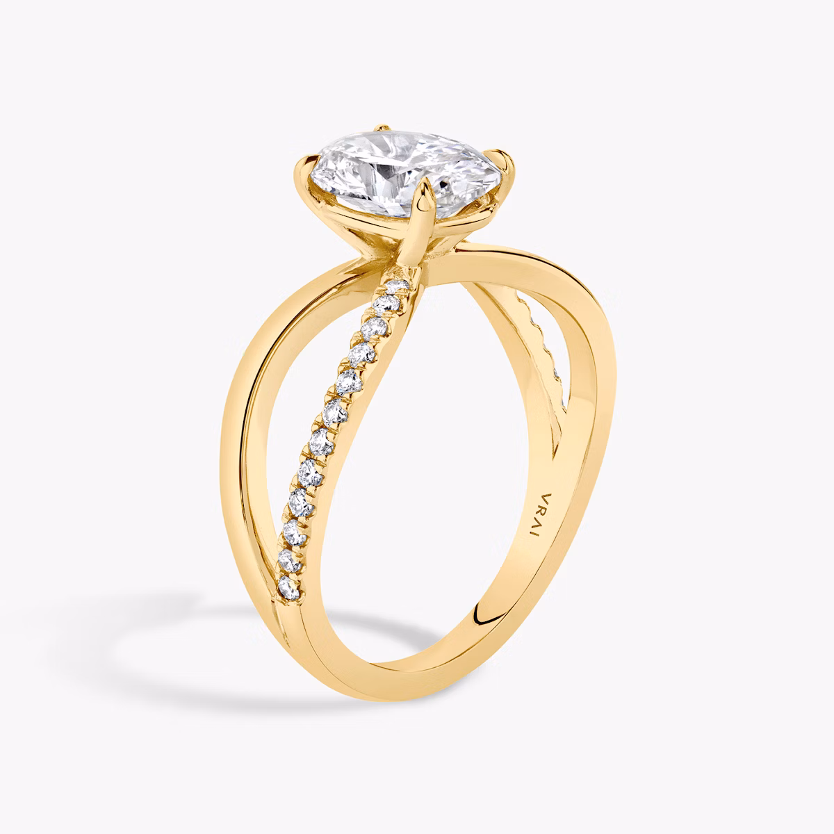 The Duet | Oval | 18k | Yellow Gold | bandAccent: Pavé | diamondOrientation: vertical | caratWeight: other