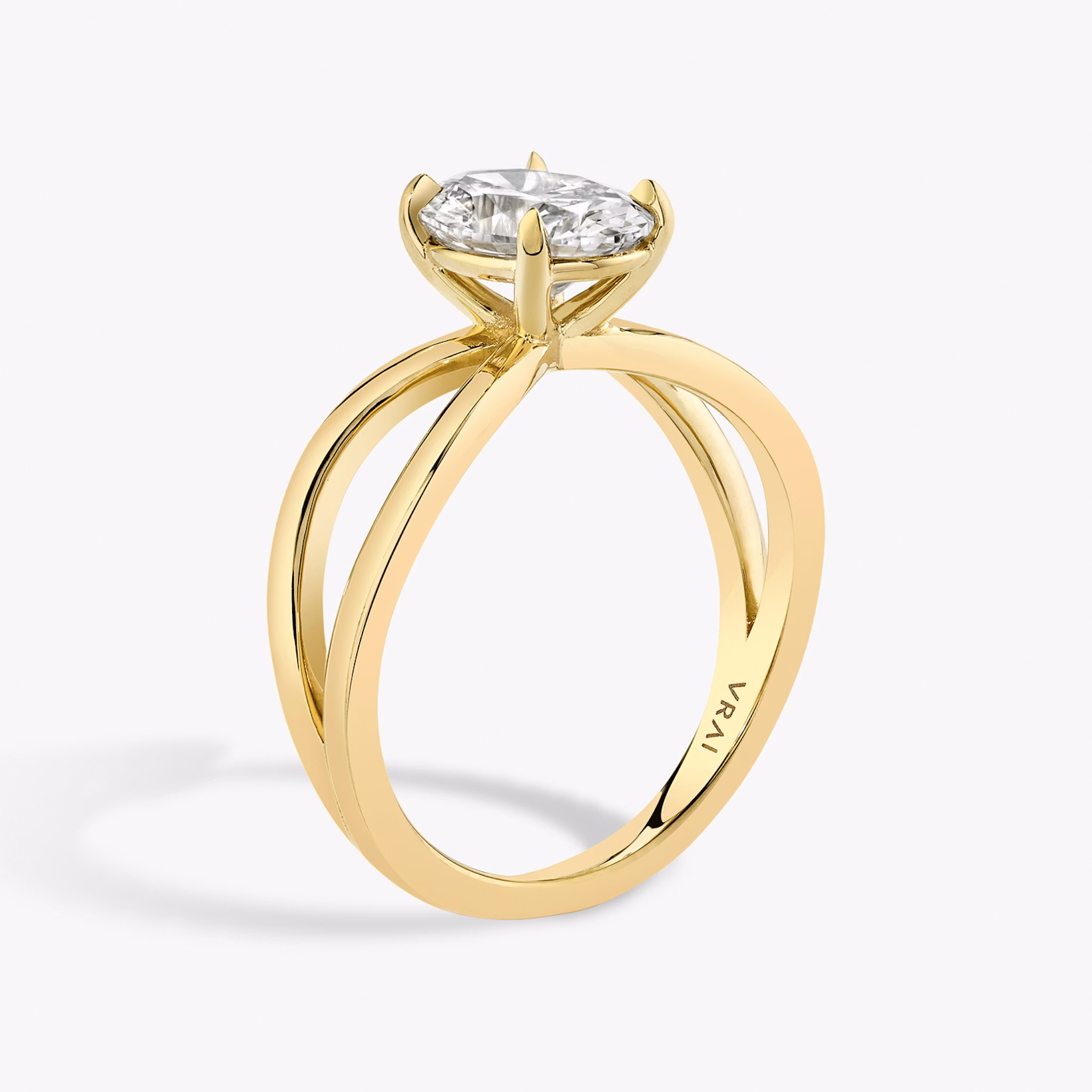 The Duet | Oval | 18k | Yellow Gold | bandAccent: Plain | diamondOrientation: vertical | caratWeight: other
