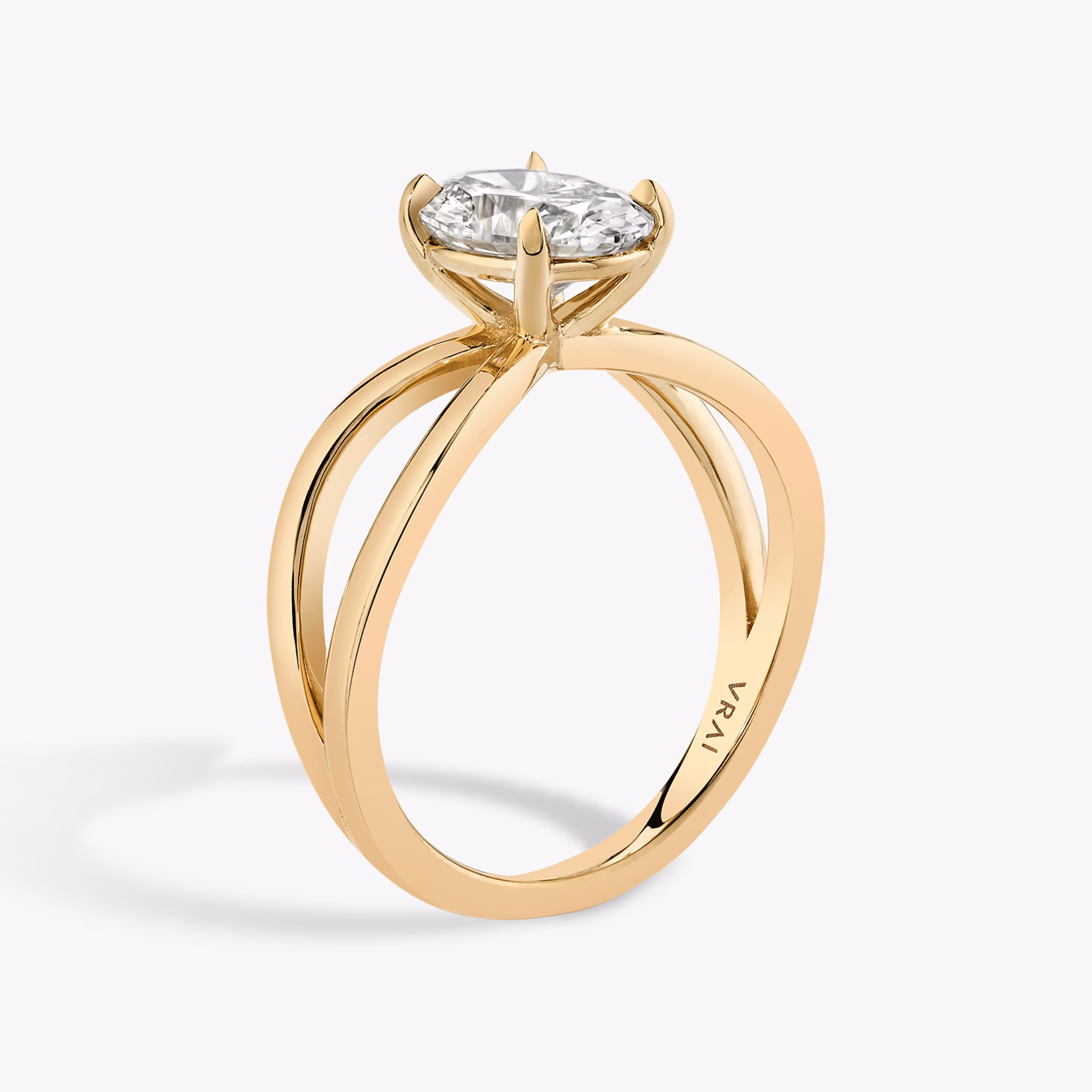The Duet | Oval | 14k | Rose Gold | bandAccent: Plain | diamondOrientation: vertical | caratWeight: other