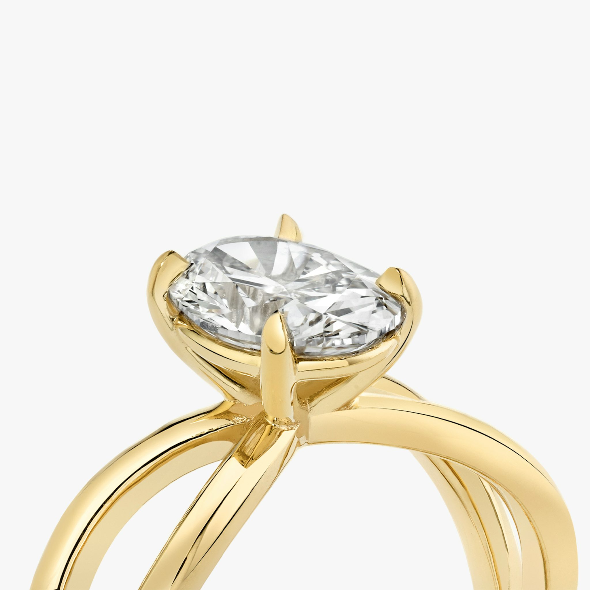 The Duet | Oval | 18k | Yellow Gold | bandAccent: Plain | diamondOrientation: vertical | caratWeight: other