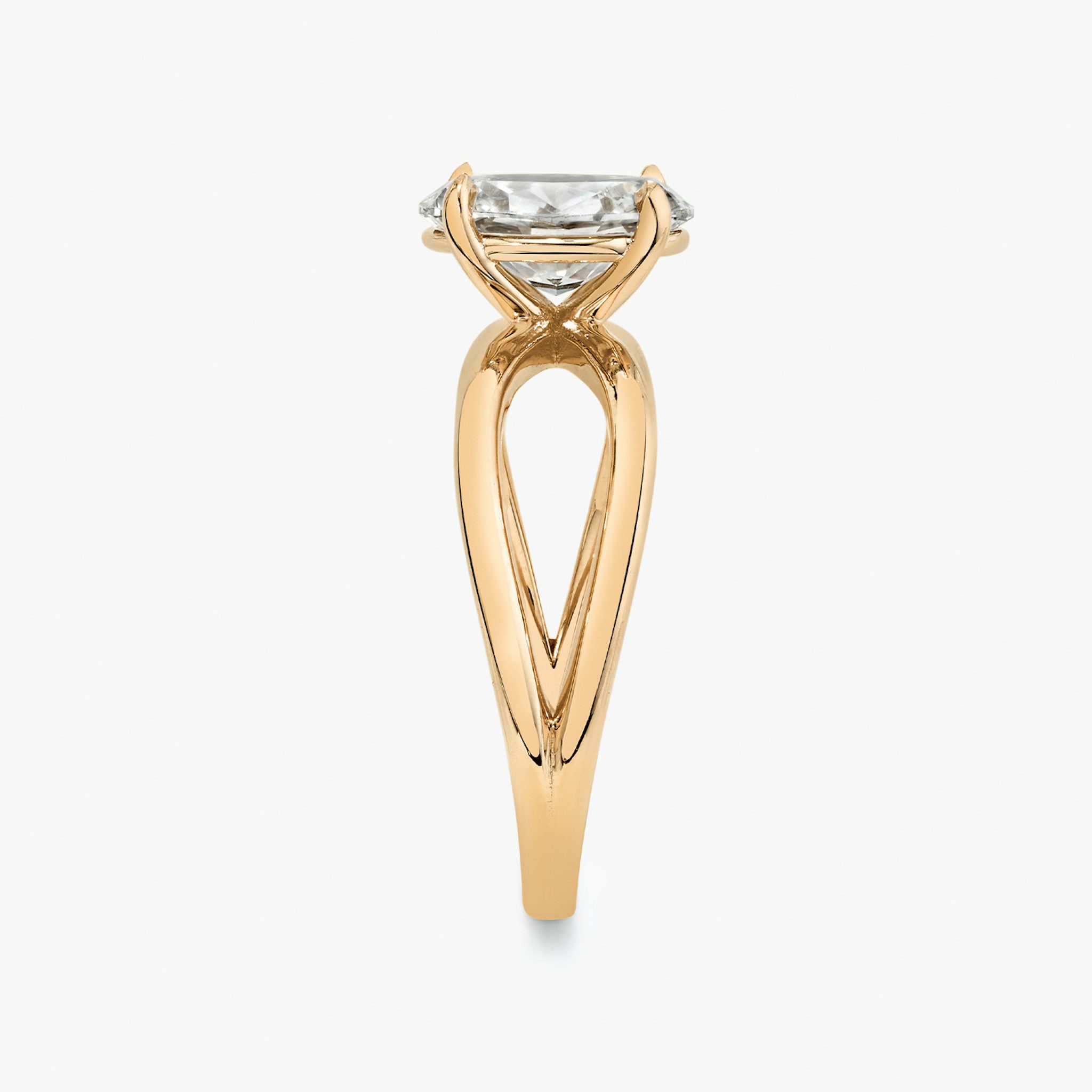 The Duet | Oval | 14k | Rose Gold | bandAccent: Plain | diamondOrientation: vertical | caratWeight: other