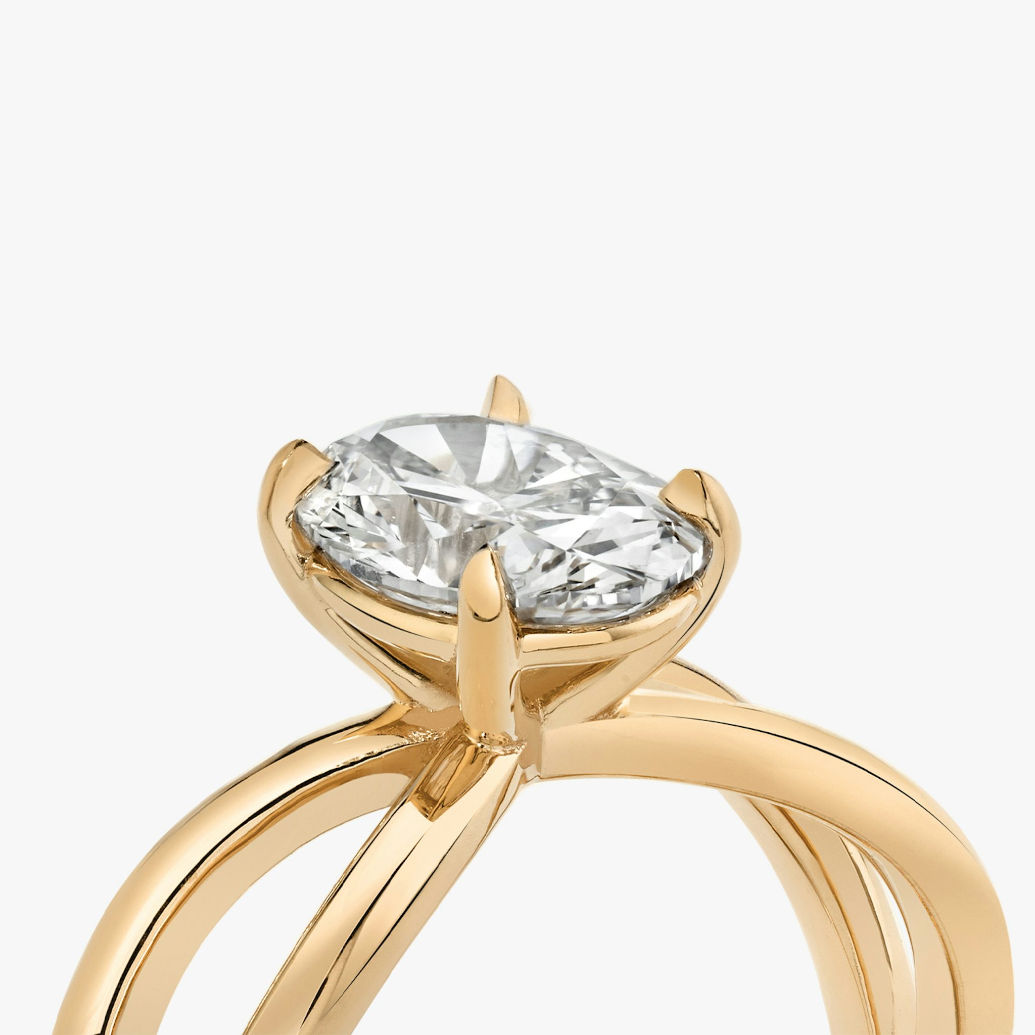 The Duet | Oval | 14k | Rose Gold | bandAccent: Plain | diamondOrientation: vertical | caratWeight: other