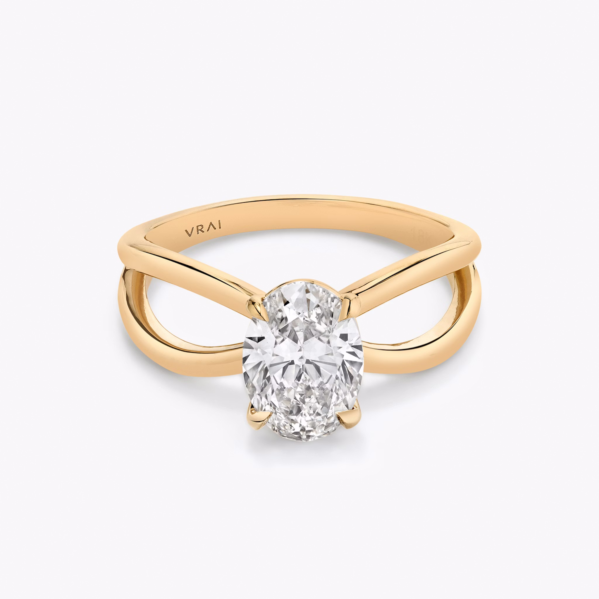The Duet | Oval | 14k | Rose Gold | bandAccent: Plain | diamondOrientation: vertical | caratWeight: other