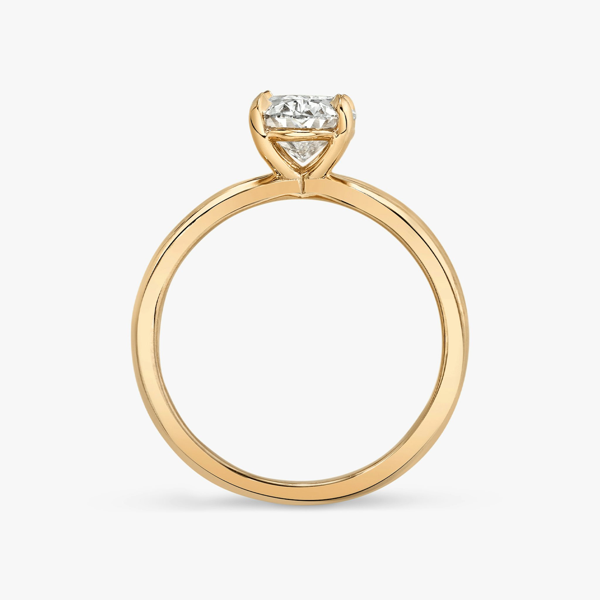 The Duet | Oval | 14k | Rose Gold | bandAccent: Plain | diamondOrientation: vertical | caratWeight: other