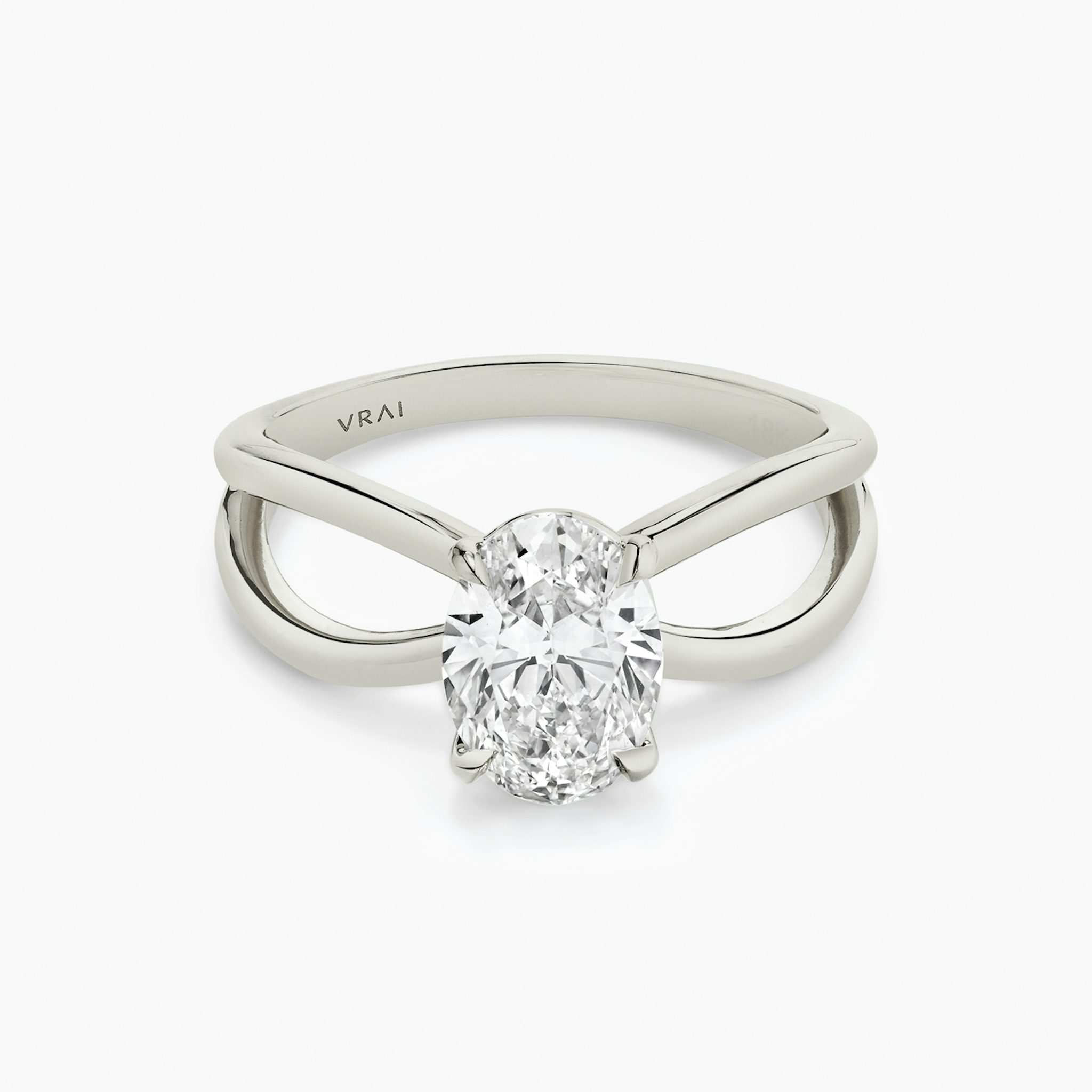The Duet | Oval | Platinum | bandAccent: Plain | diamondOrientation: vertical | caratWeight: other