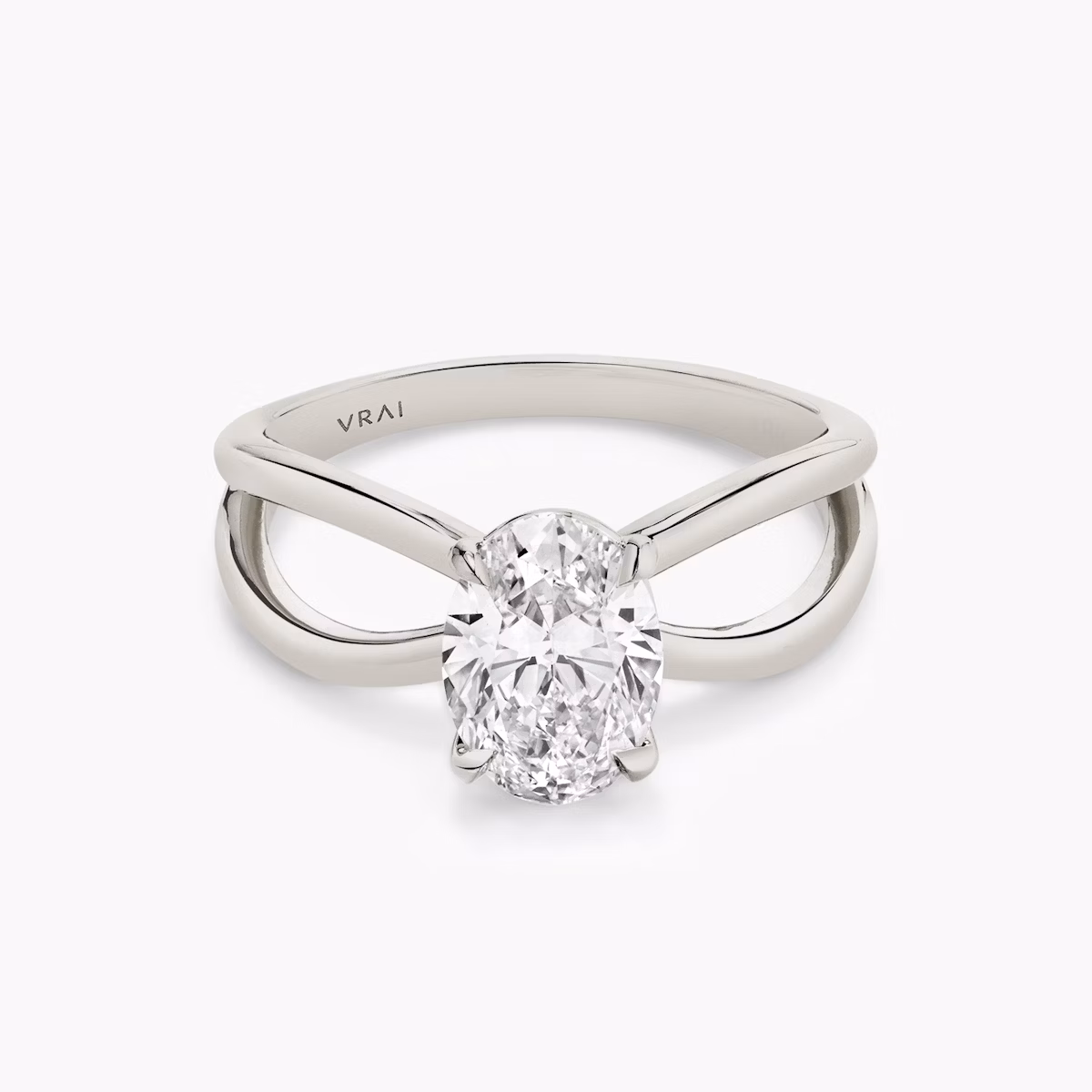 The Duet | Oval | 18k | White Gold | bandAccent: Plain | diamondOrientation: vertical | caratWeight: other
