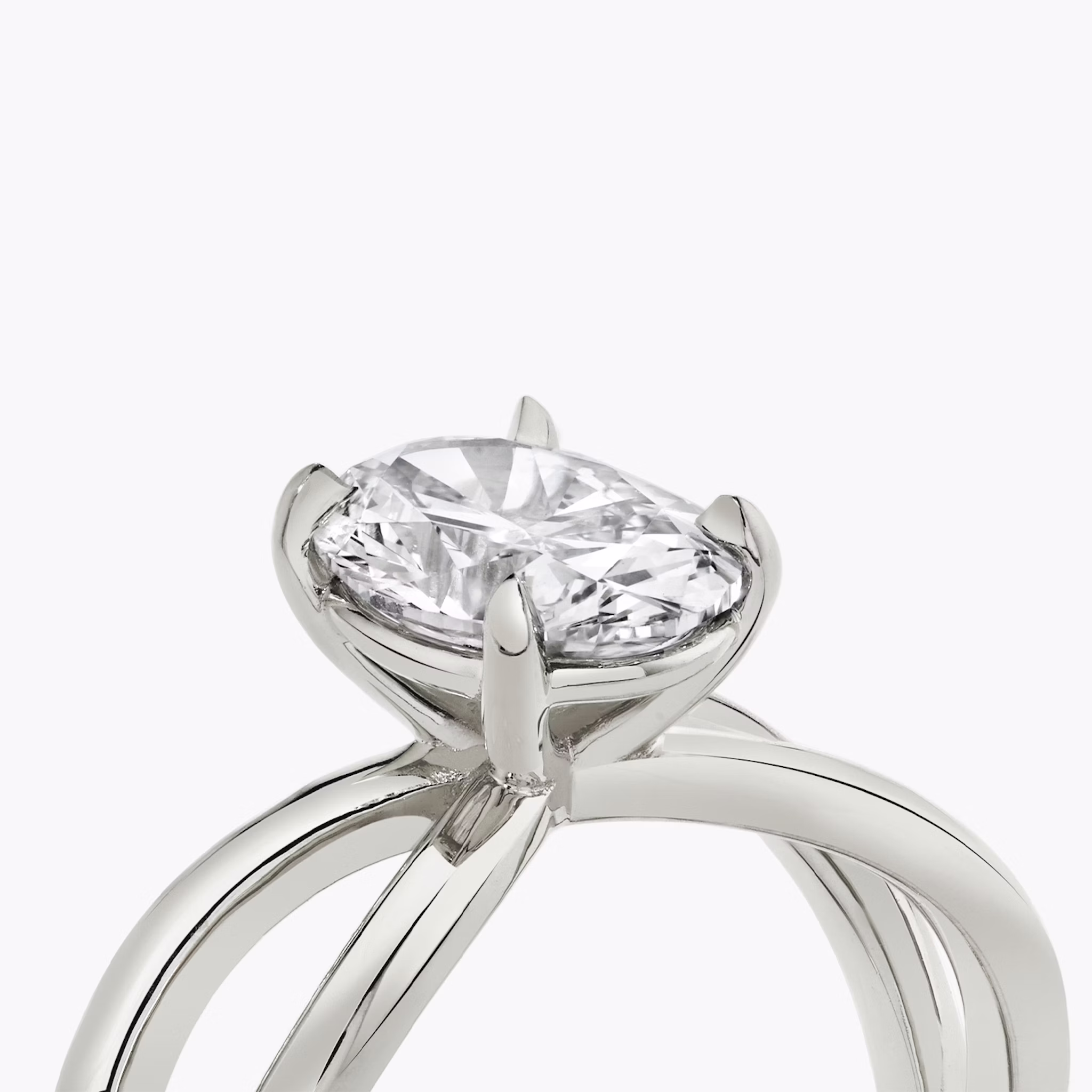 The Duet | Oval | Platinum | bandAccent: Plain | diamondOrientation: vertical | caratWeight: other