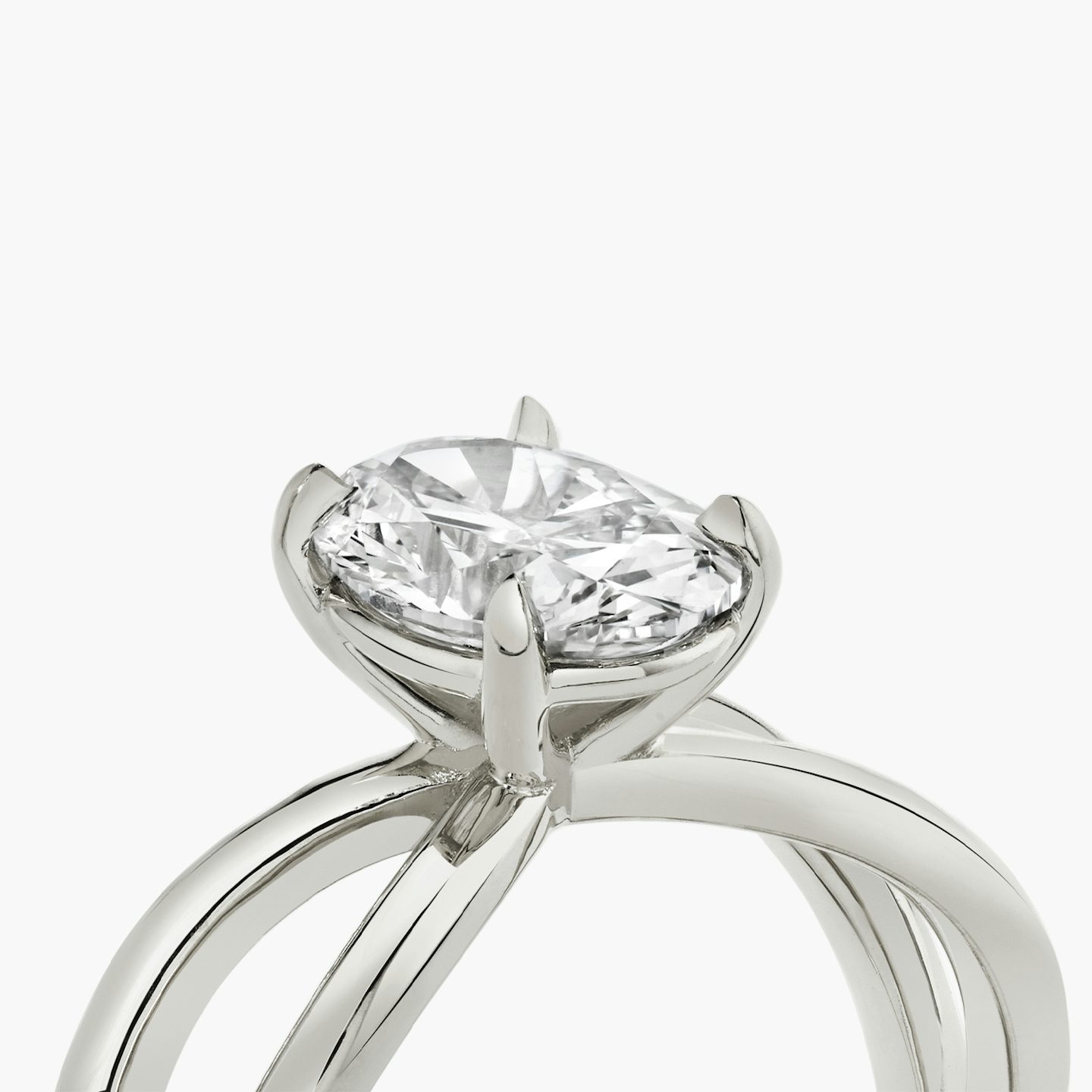 The Duet | Oval | 18k | White Gold | bandAccent: Plain | diamondOrientation: vertical | caratWeight: other