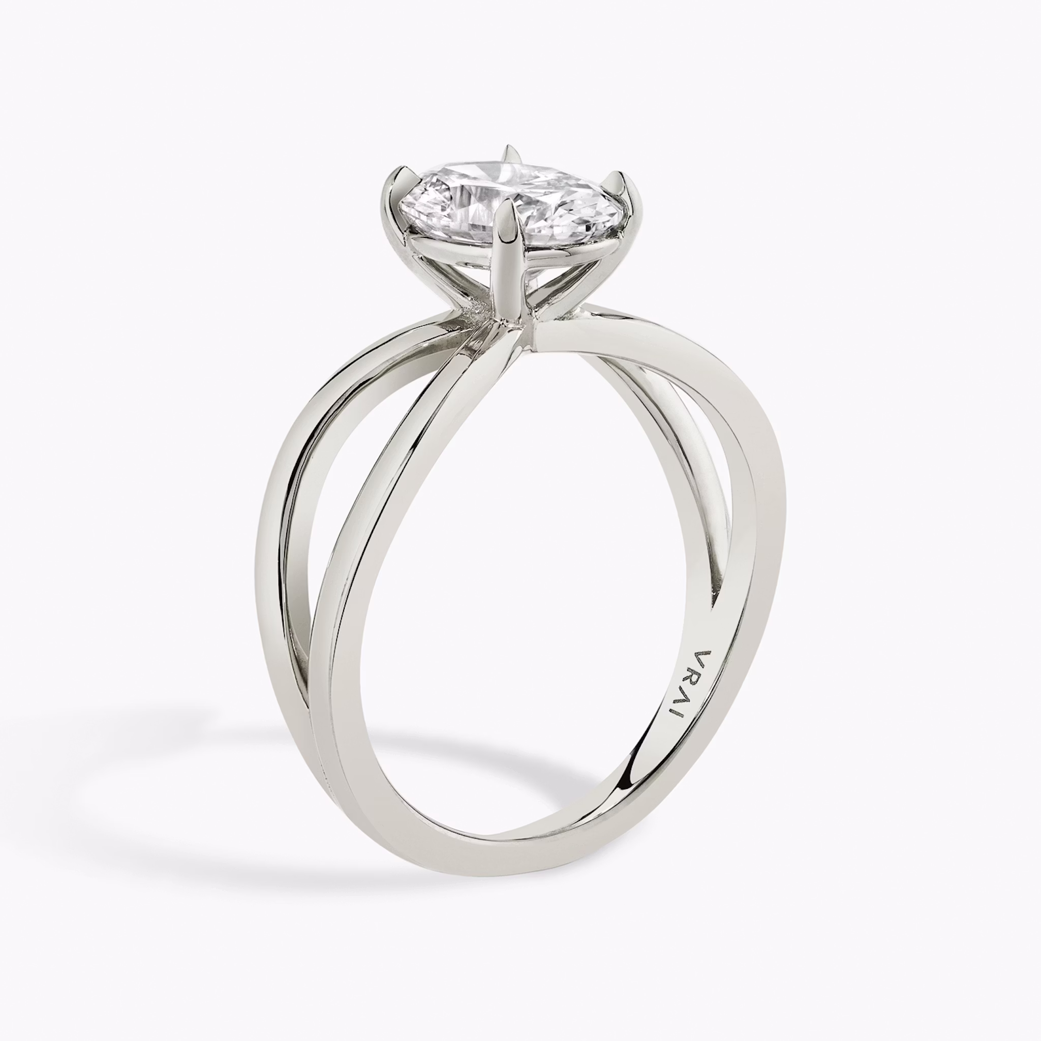 The Duet | Oval | Platinum | bandAccent: Plain | diamondOrientation: vertical | caratWeight: other