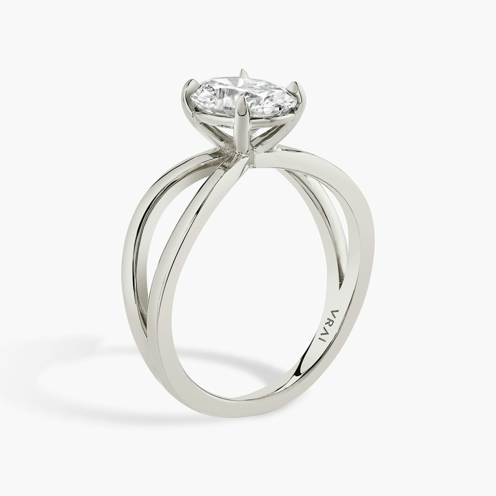 The Duet | Oval | Platinum | bandAccent: Plain | diamondOrientation: vertical | caratWeight: other