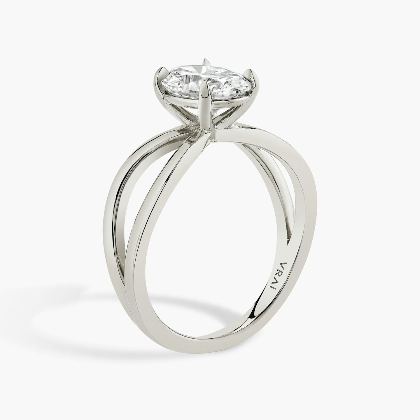 The Duet | Oval | 18k | White Gold | bandAccent: Plain | diamondOrientation: vertical | caratWeight: other