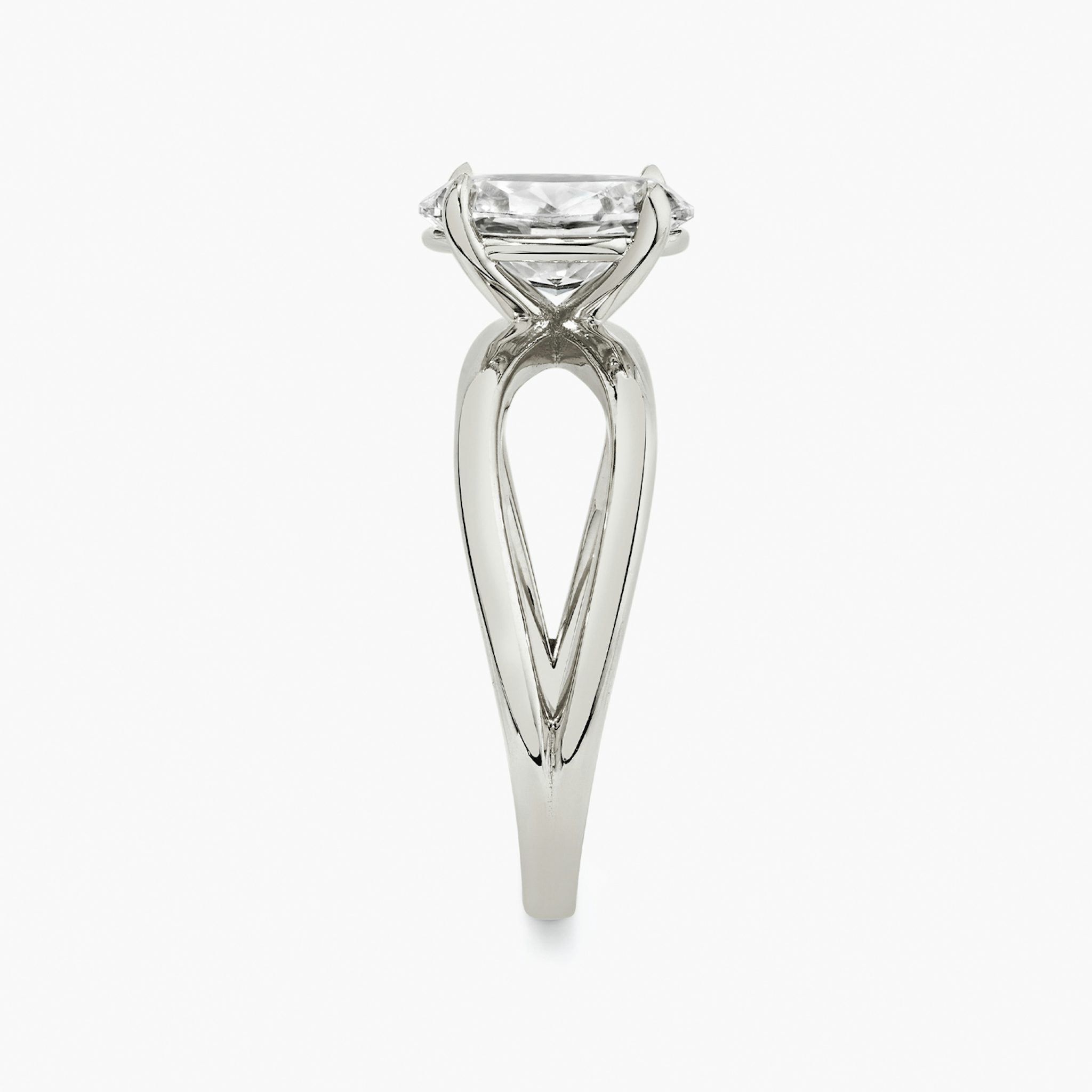 The Duet | Oval | 18k | White Gold | bandAccent: Plain | diamondOrientation: vertical | caratWeight: other