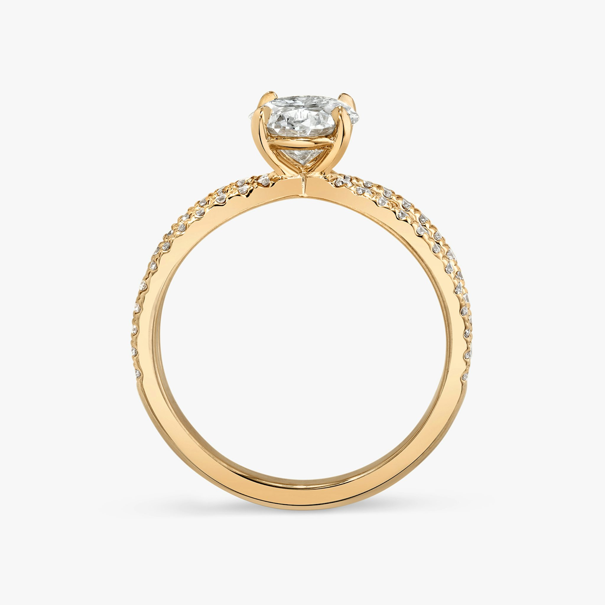 The Duet | Oval | 14k | Rose Gold | bandAccent: Double pavé | diamondOrientation: vertical | caratWeight: other