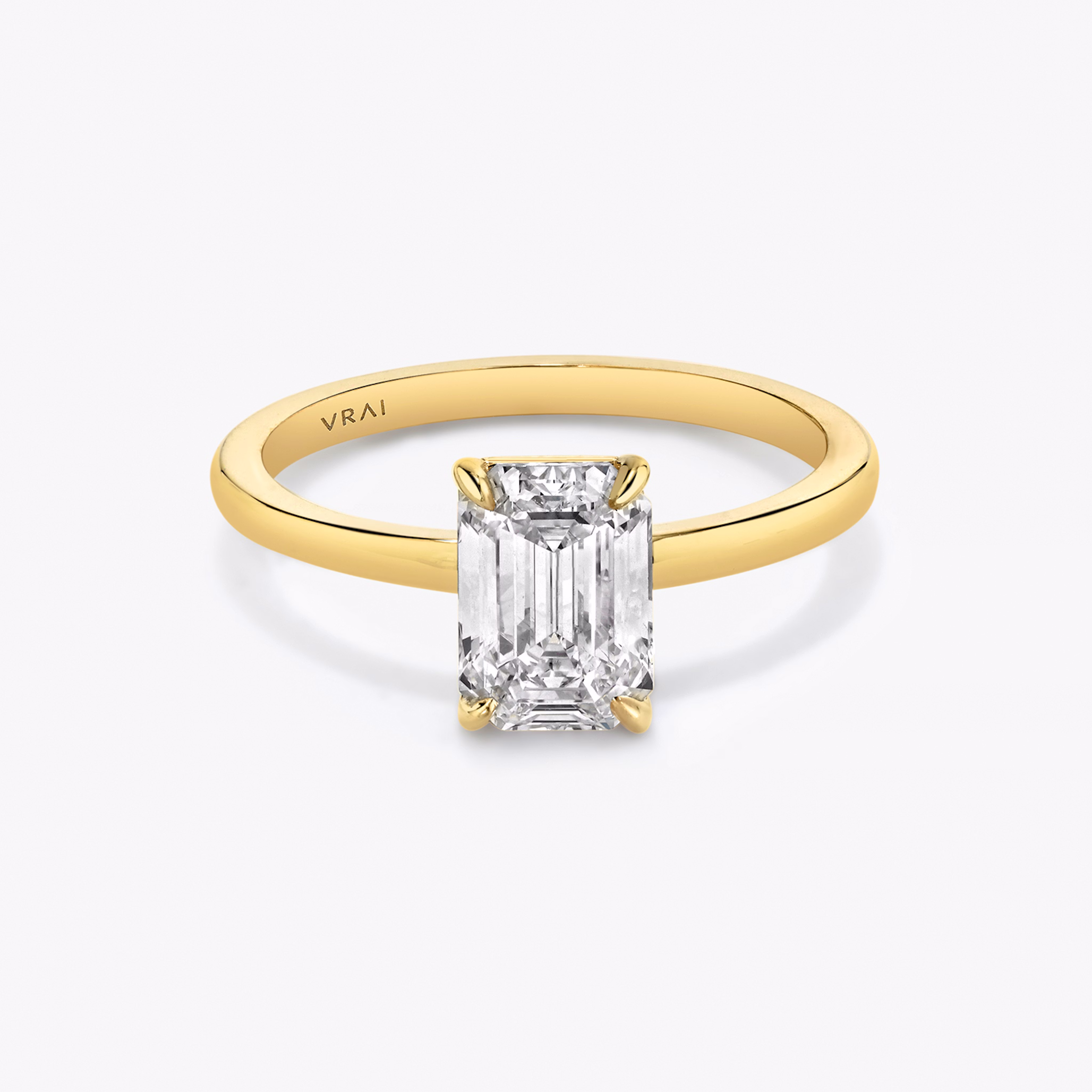Engagement ring with Emerald cut diamond