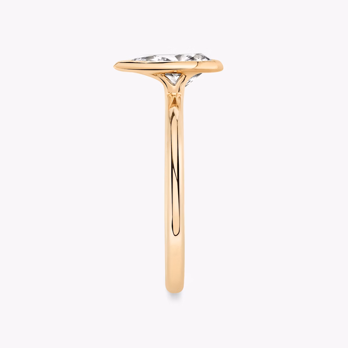 The Signature Bezel | Pear | 14k | Rose Gold | bandAccent: Plain | diamondOrientation: vertical | caratWeight: other