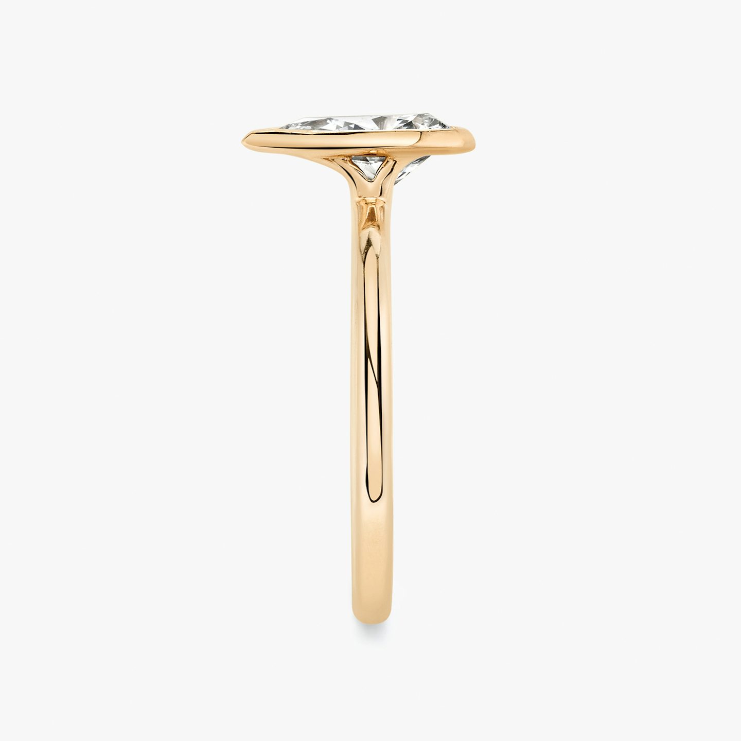 The Signature Bezel | Pear | 14k | Rose Gold | bandAccent: Plain | diamondOrientation: vertical | caratWeight: other