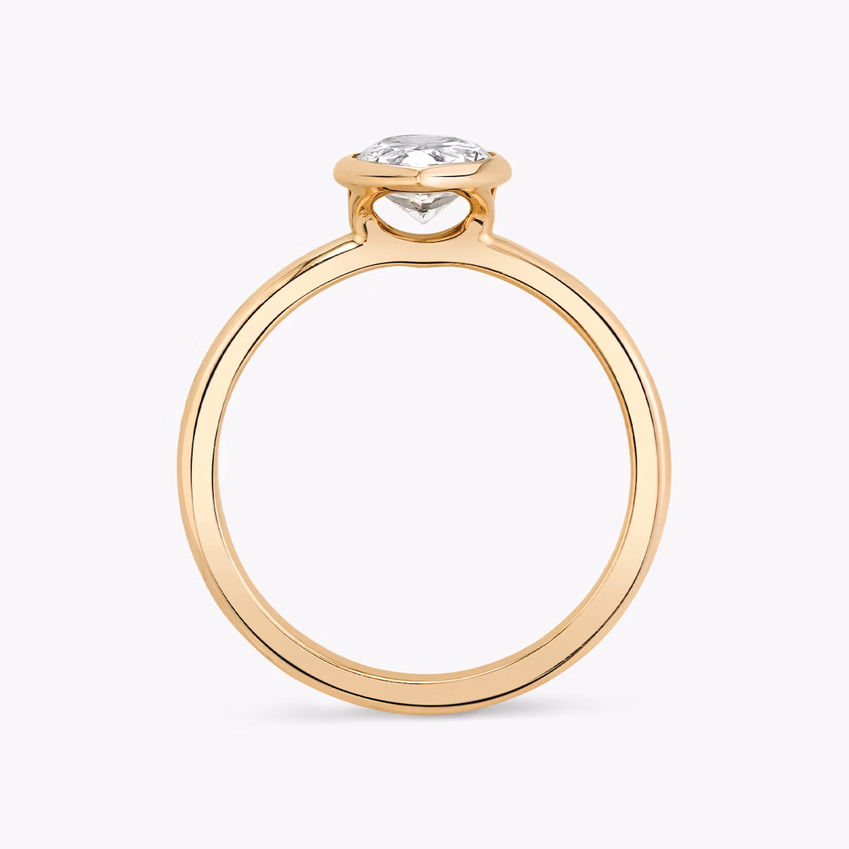 The Signature Bezel | Pear | 14k | Rose Gold | bandAccent: Plain | diamondOrientation: vertical | caratWeight: other