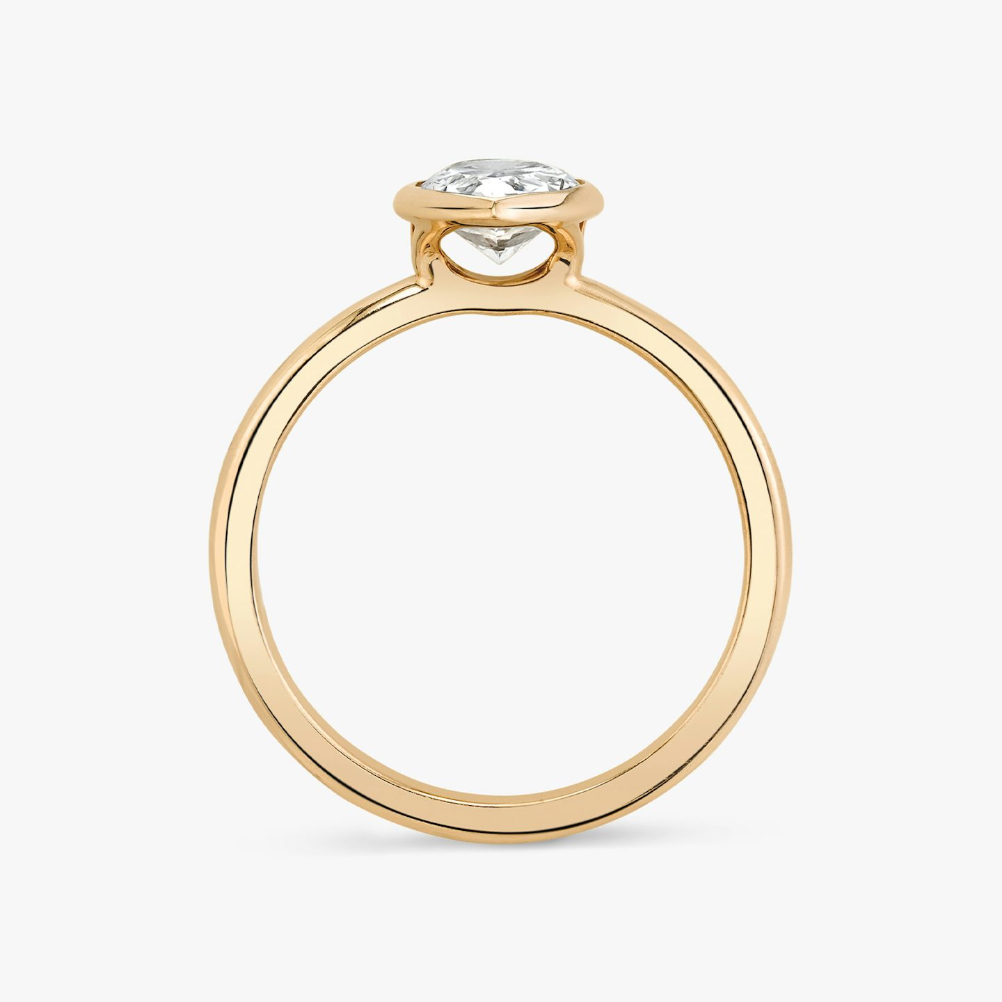 The Signature Bezel | Pear | 14k | Rose Gold | bandAccent: Plain | diamondOrientation: vertical | caratWeight: other