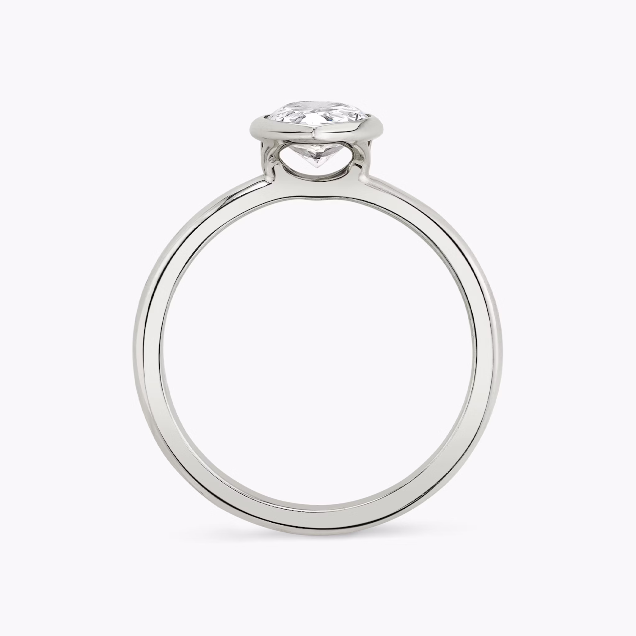 The Signature Bezel | Pear | 18k | White Gold | bandAccent: Plain | diamondOrientation: vertical | caratWeight: other
