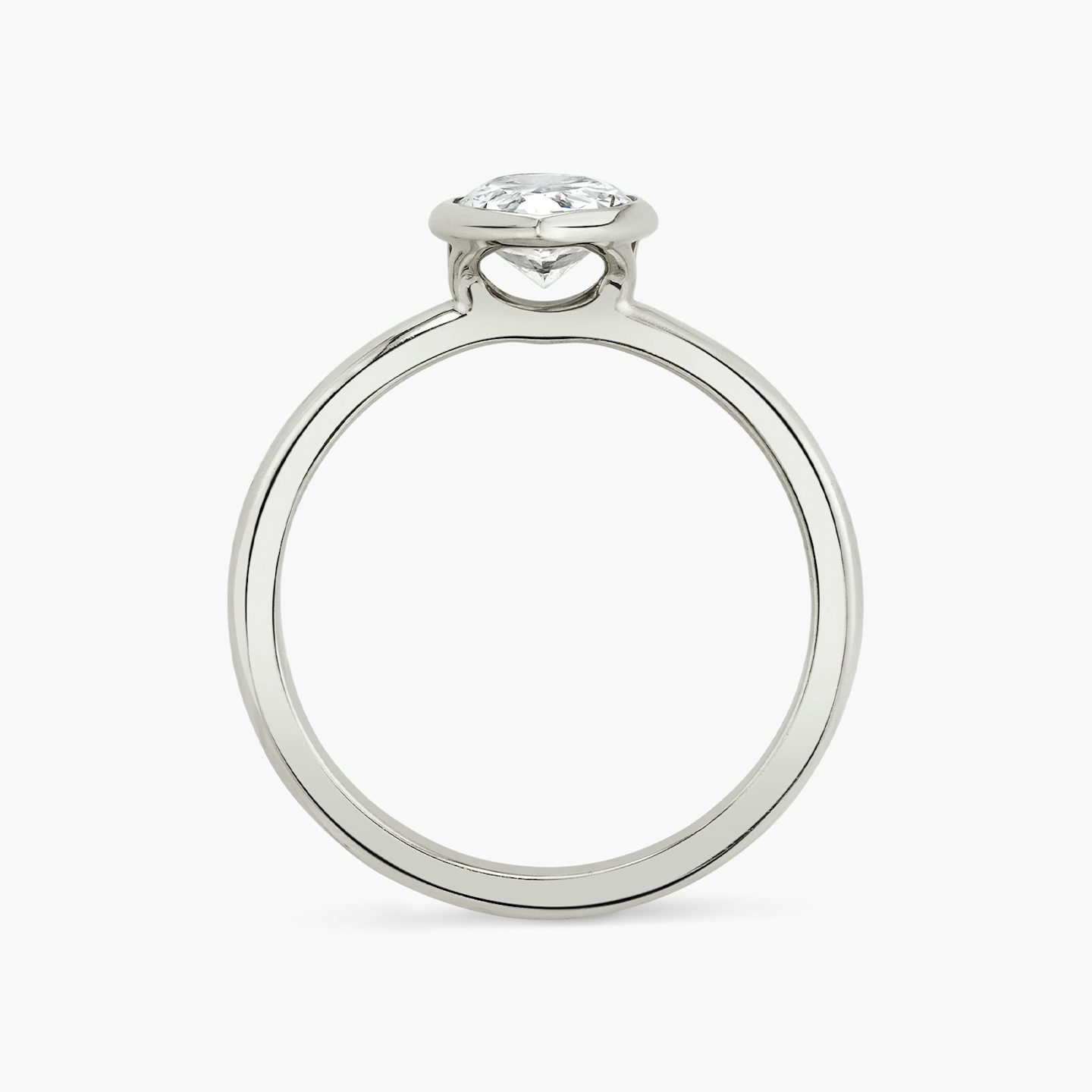 The Signature Bezel | Pear | Platinum | bandAccent: Plain | diamondOrientation: vertical | caratWeight: other