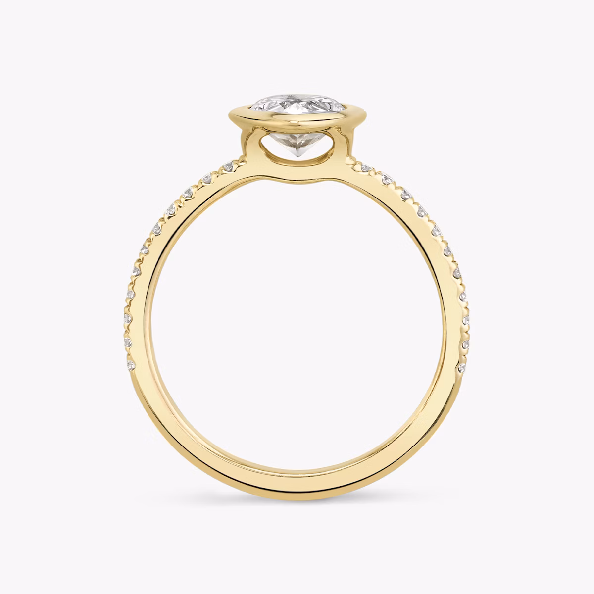 The Signature Bezel | Pear | 18k | Yellow Gold | bandAccent: Pavé | diamondOrientation: vertical | caratWeight: other
