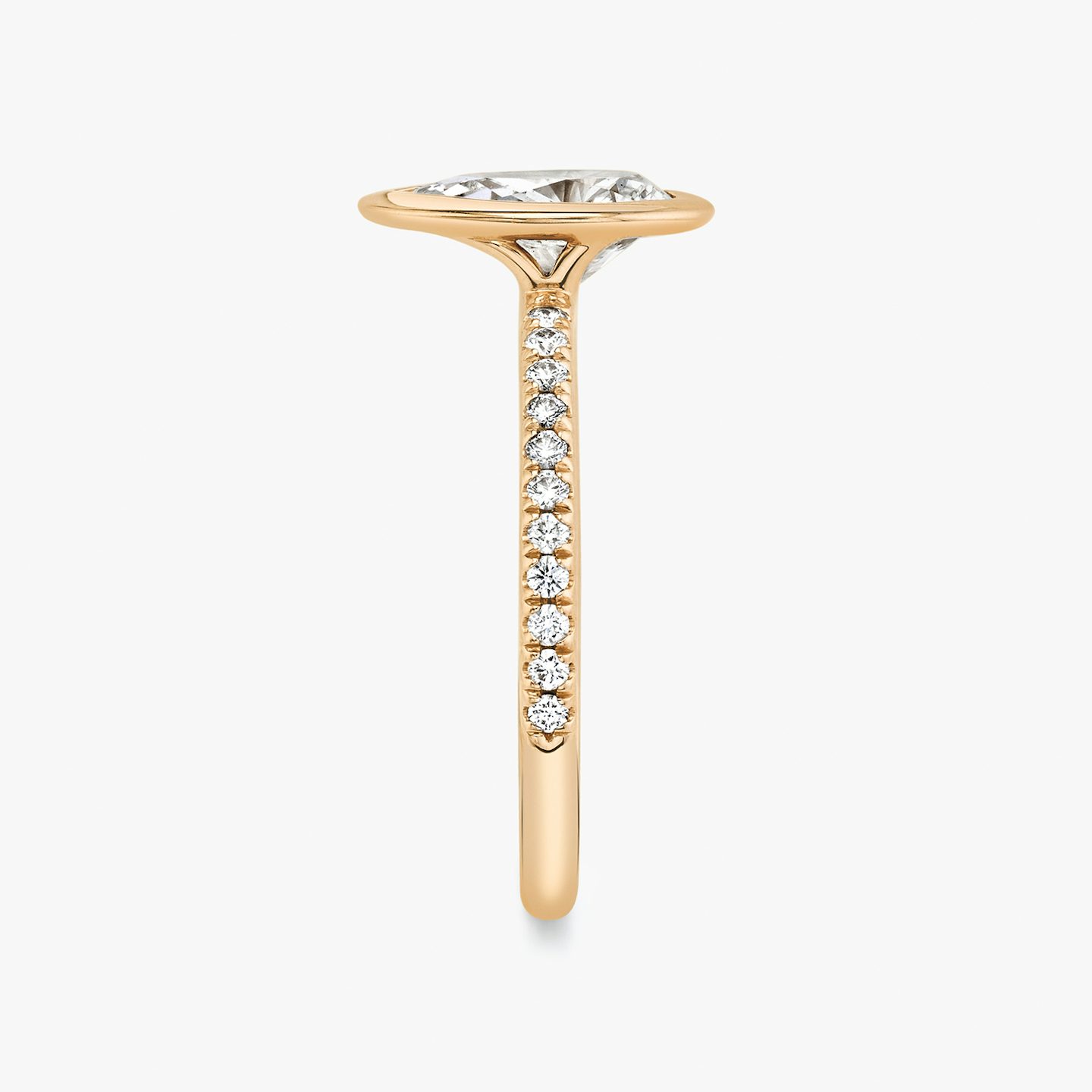 The Signature Bezel | Pear | 14k | Rose Gold | bandAccent: Pavé | diamondOrientation: vertical | caratWeight: other