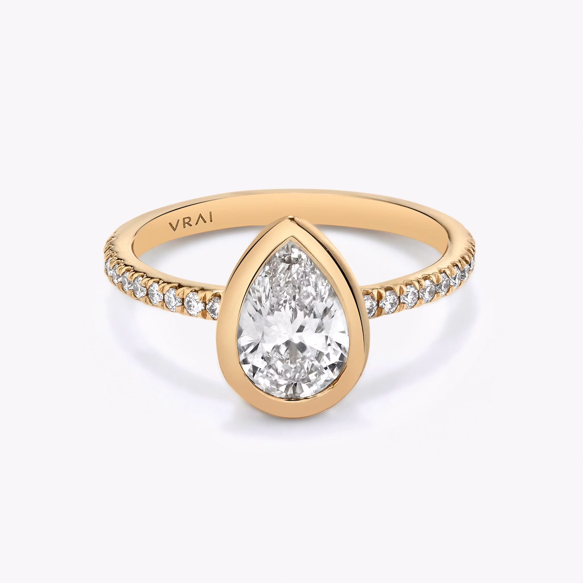The Signature Bezel Pear | Rose Gold