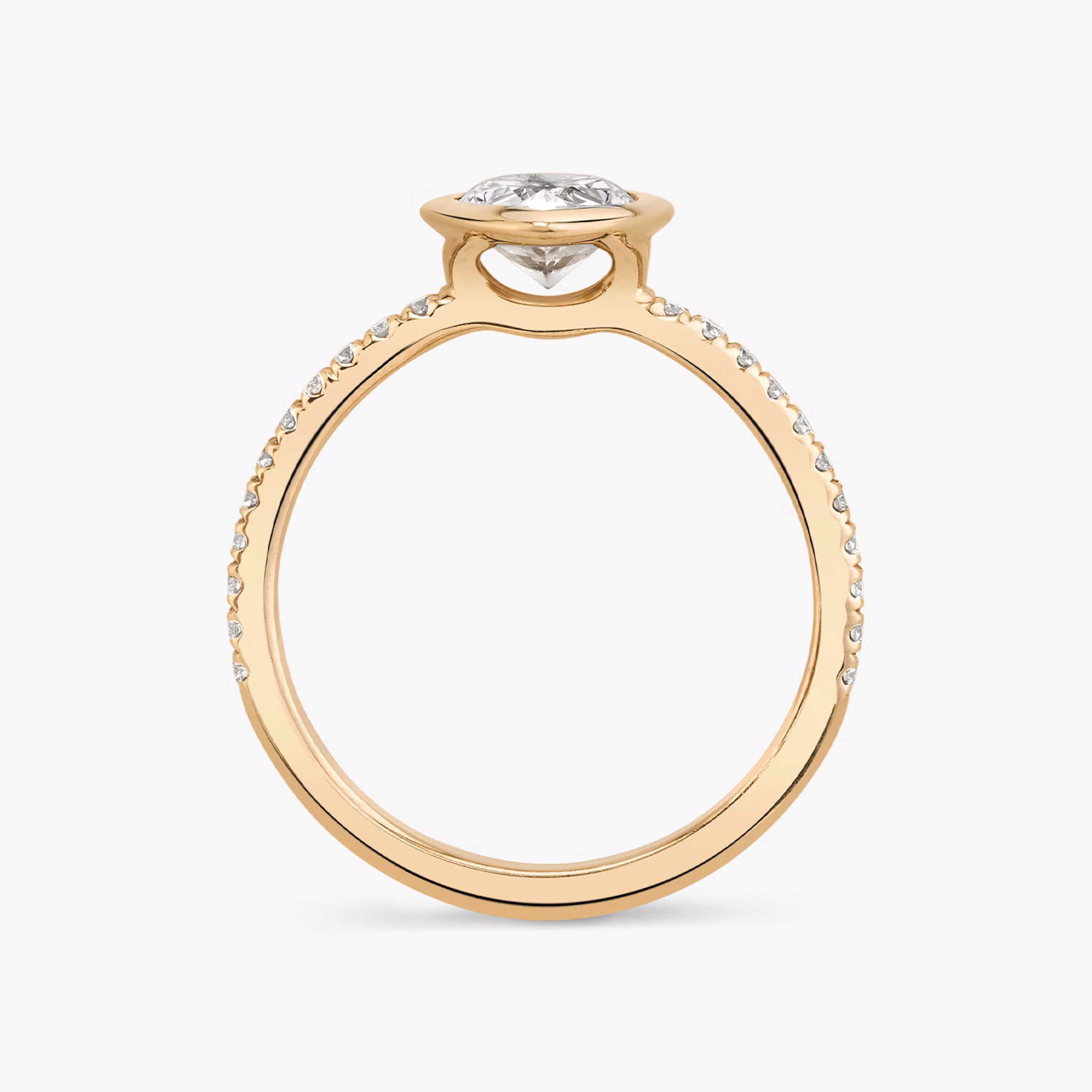 The Signature Bezel | Pear | 14k | Rose Gold | bandAccent: Pavé | diamondOrientation: vertical | caratWeight: other