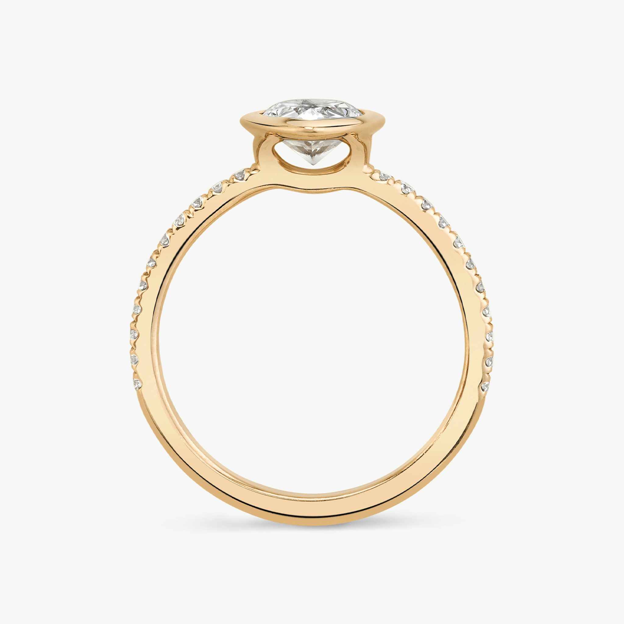 The Signature Bezel | Pear | 14k | Rose Gold | bandAccent: Pavé | diamondOrientation: vertical | caratWeight: other